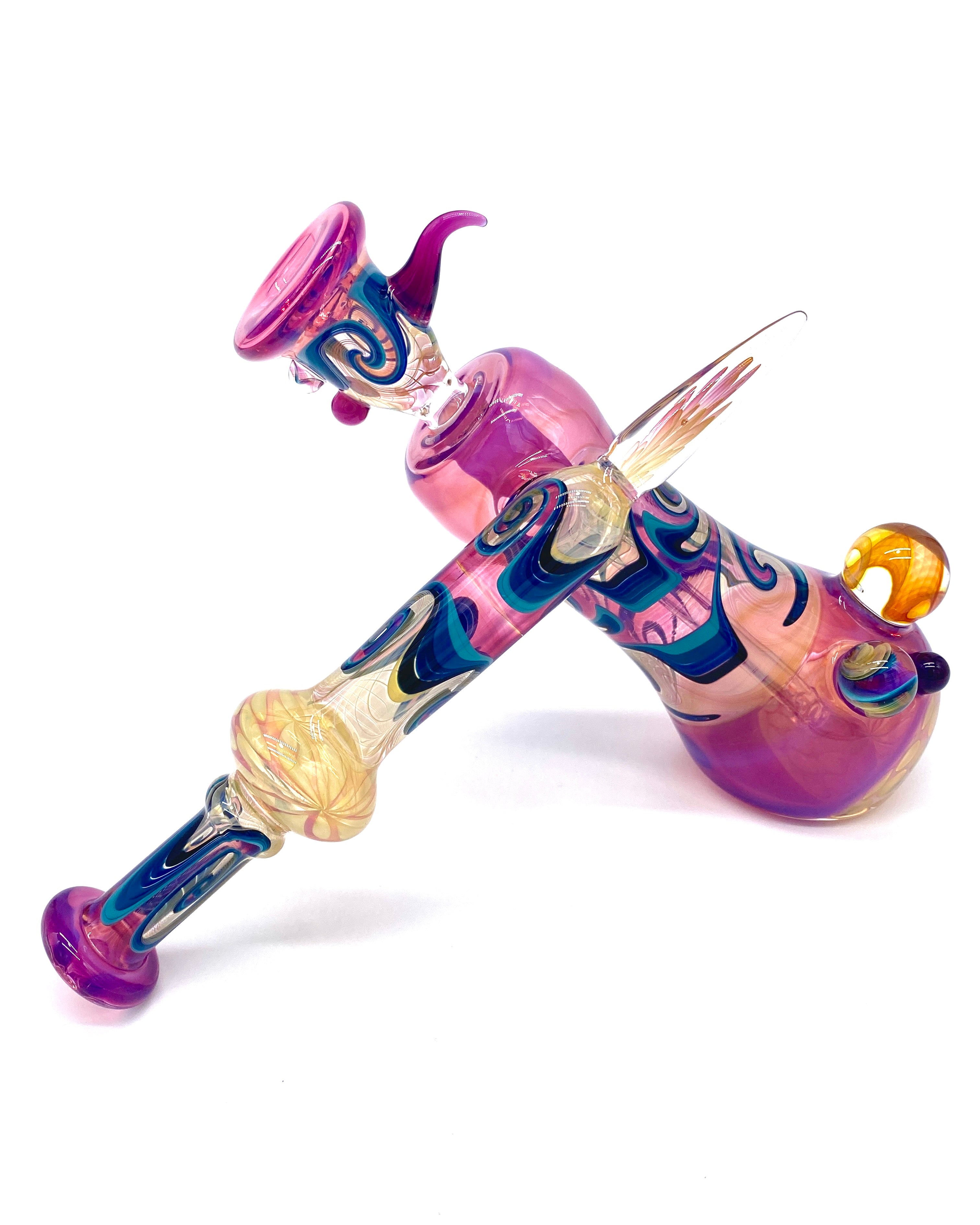 Gasp One Royal Jelly, Stargazer & Fumed Side-Car 14mm Dewar Bubbler w/ Matching Slide - TheSmokeyMcPotz Collection 
