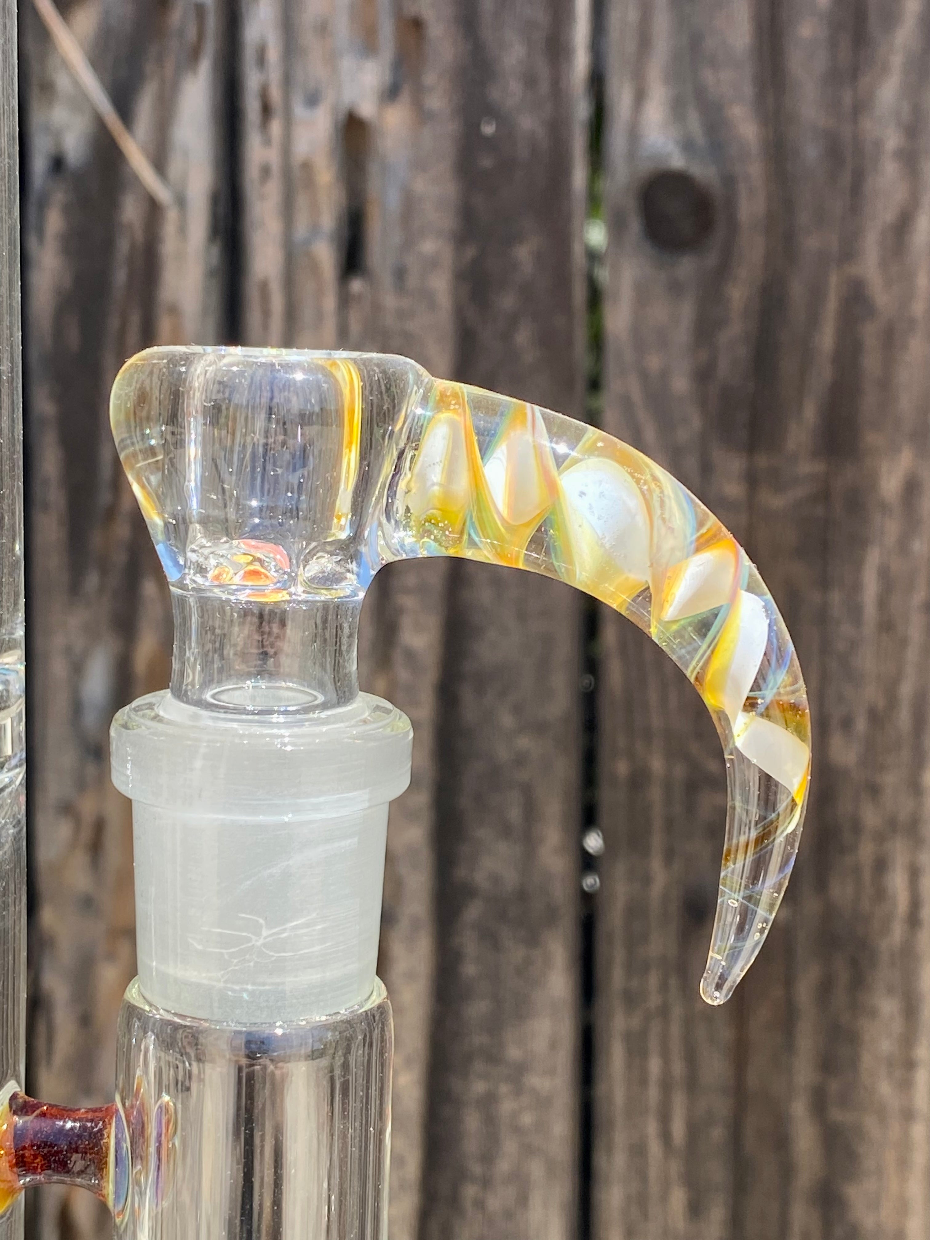 5_3lements Glass Grid to Double Imperial Recycler Amber Purple