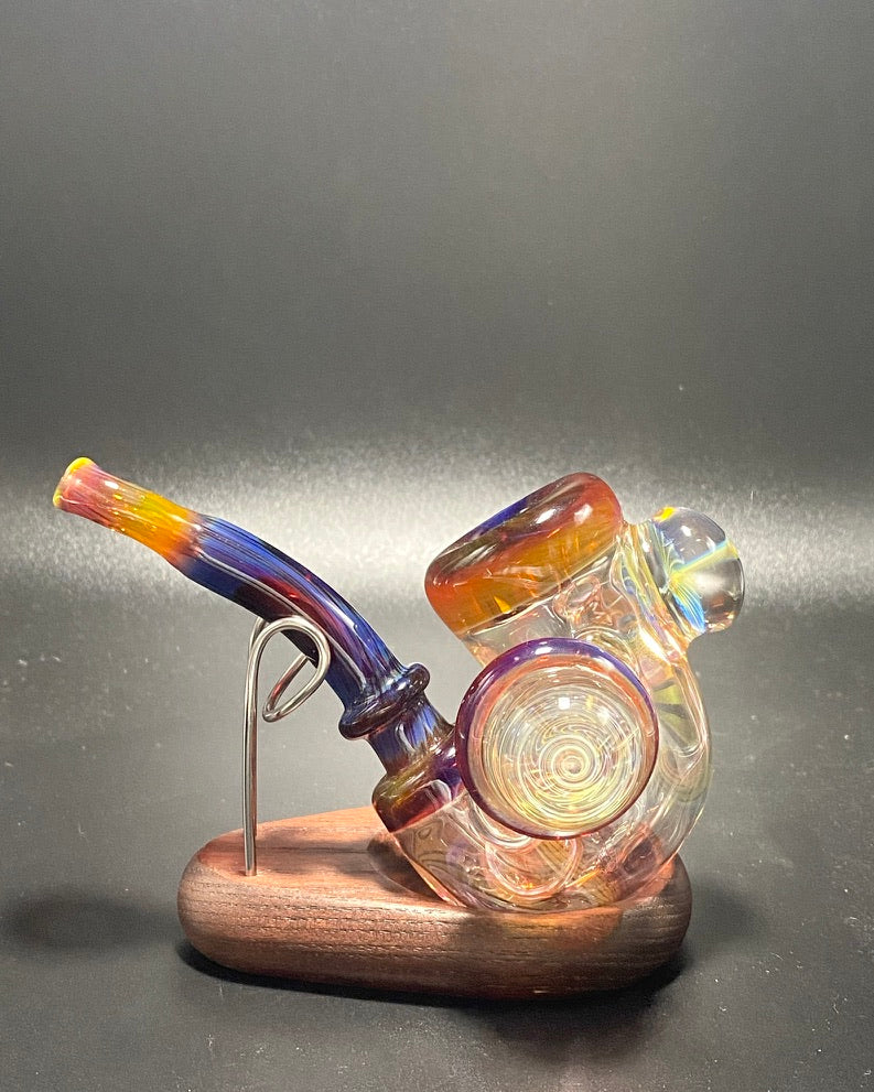 B $ Glass Amber Purple Sherlock - Fully Worked - TheSmokeyMcPotz Collection 