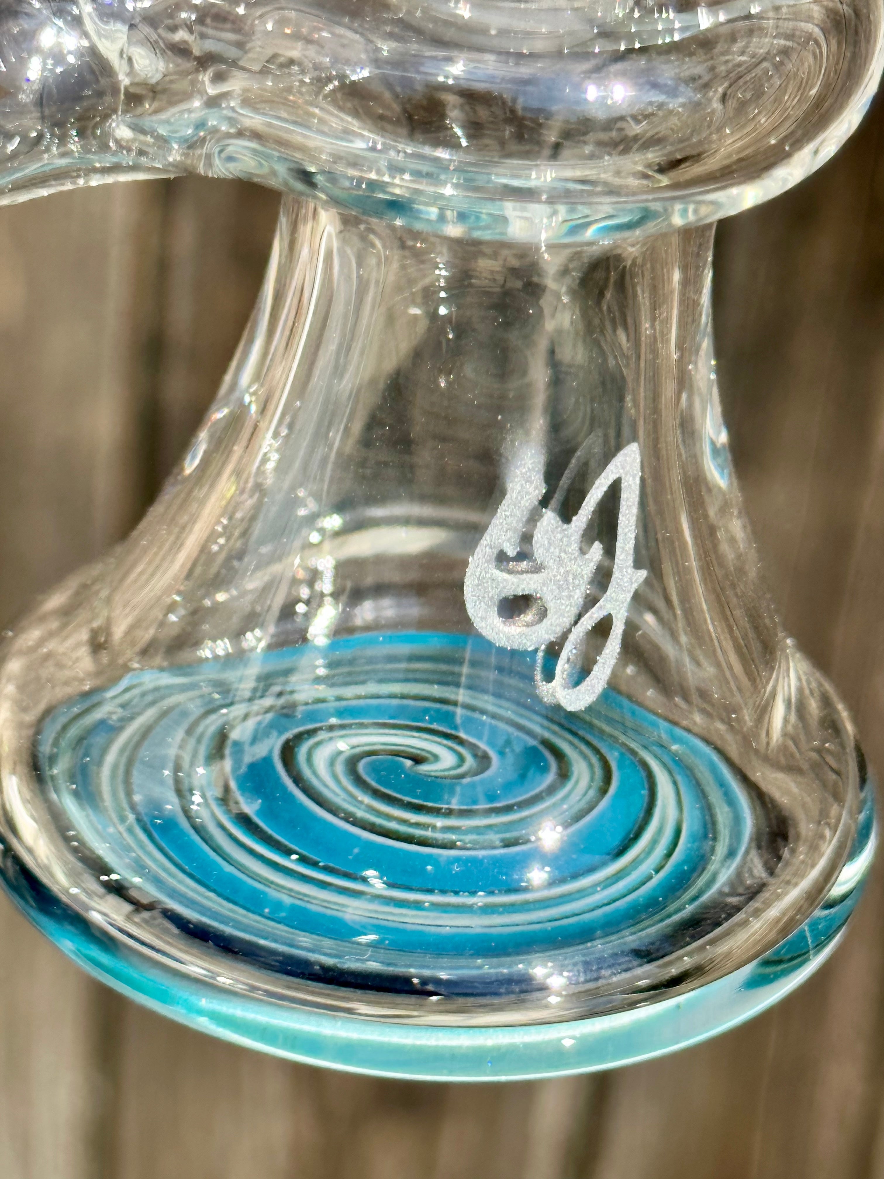 OJ Flame Ghost Color Accents Beaker Downstem w/ Matching Dry Catch