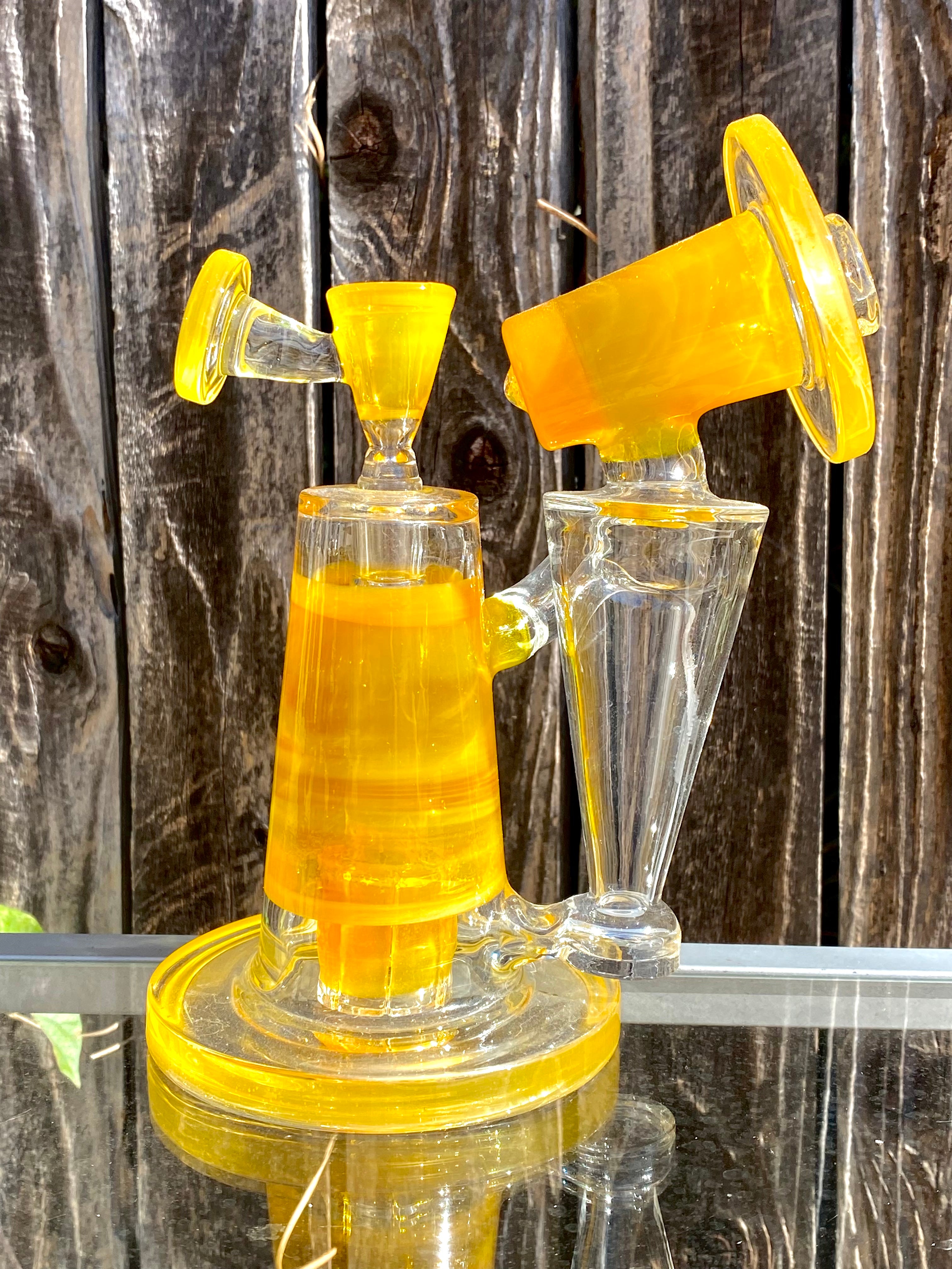 Williams Glass Trinity Recycler Lemon Party & Tangerine Dream