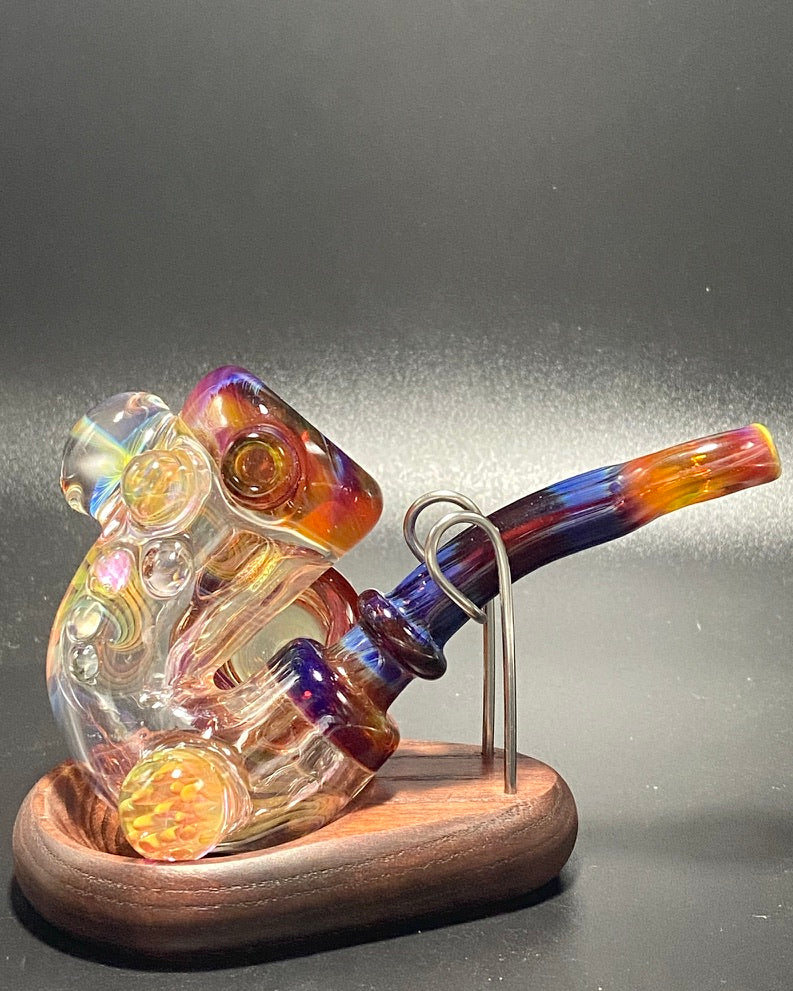 B $ Glass Amber Purple Sherlock - Fully Worked - TheSmokeyMcPotz Collection 