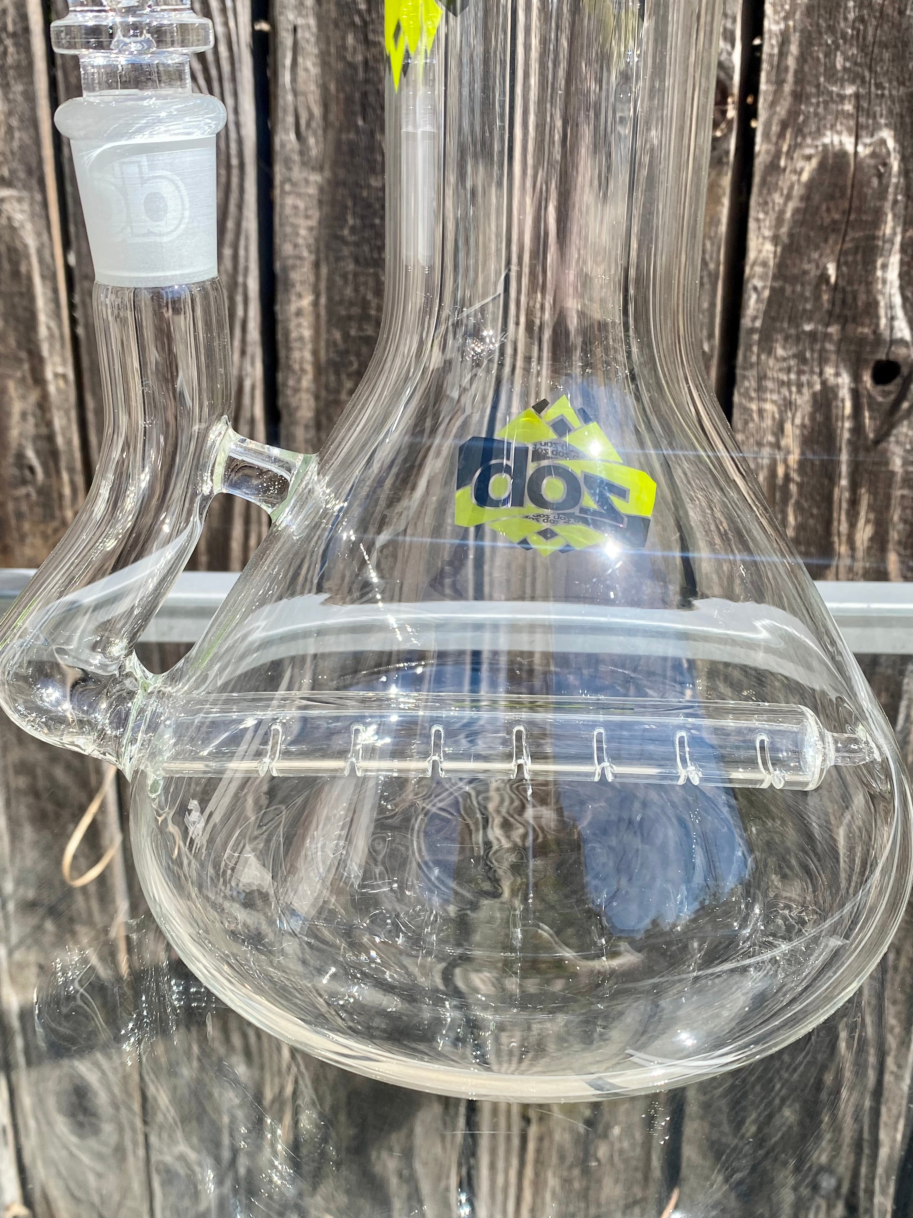 Zob 16 inch Stemless Inline Diffused Beaker Wubbler Neon Green & Black Label *2nd Quality*