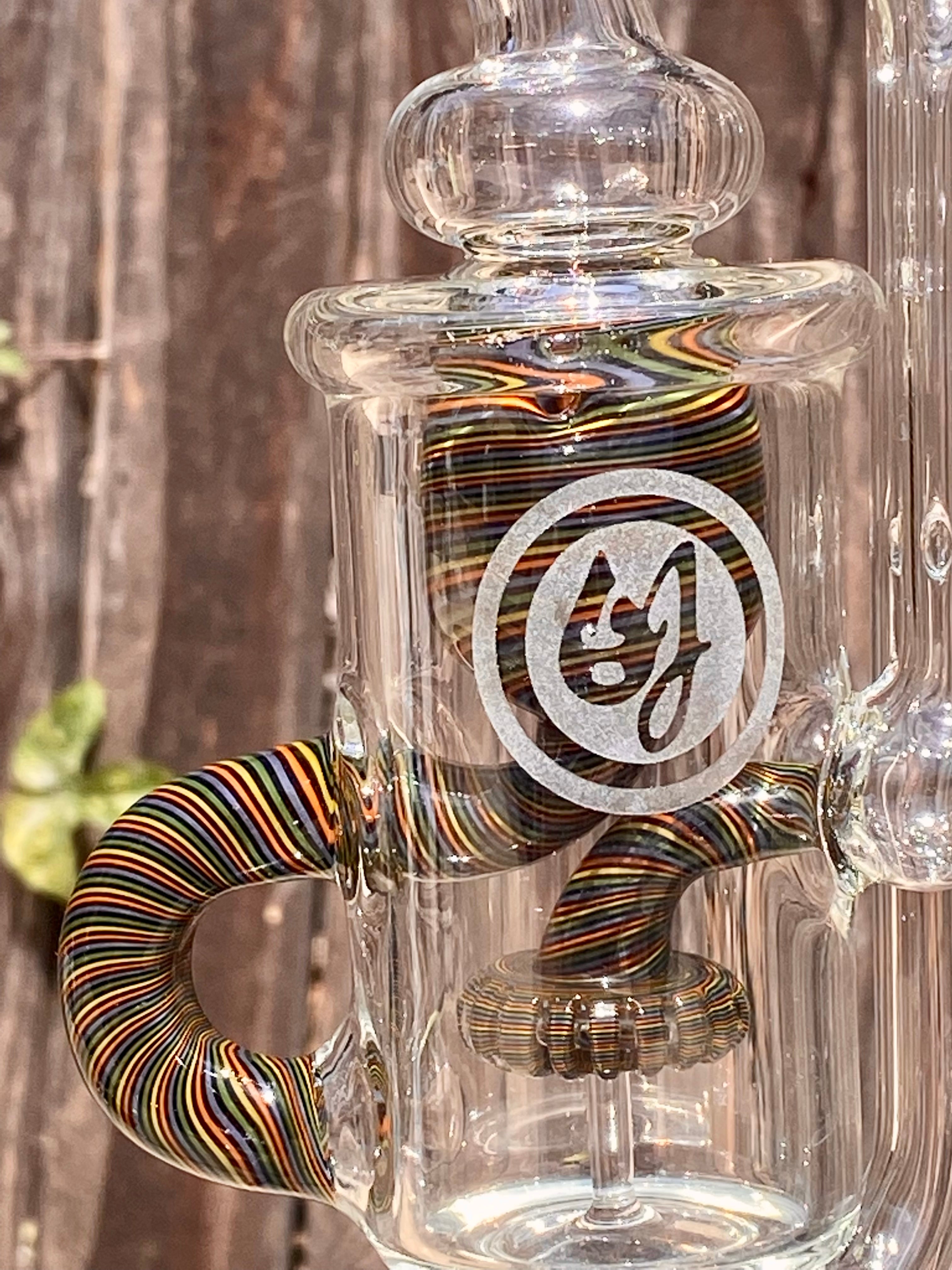 OJ Flame Puffco Peak and Pro Colored Recycler Top