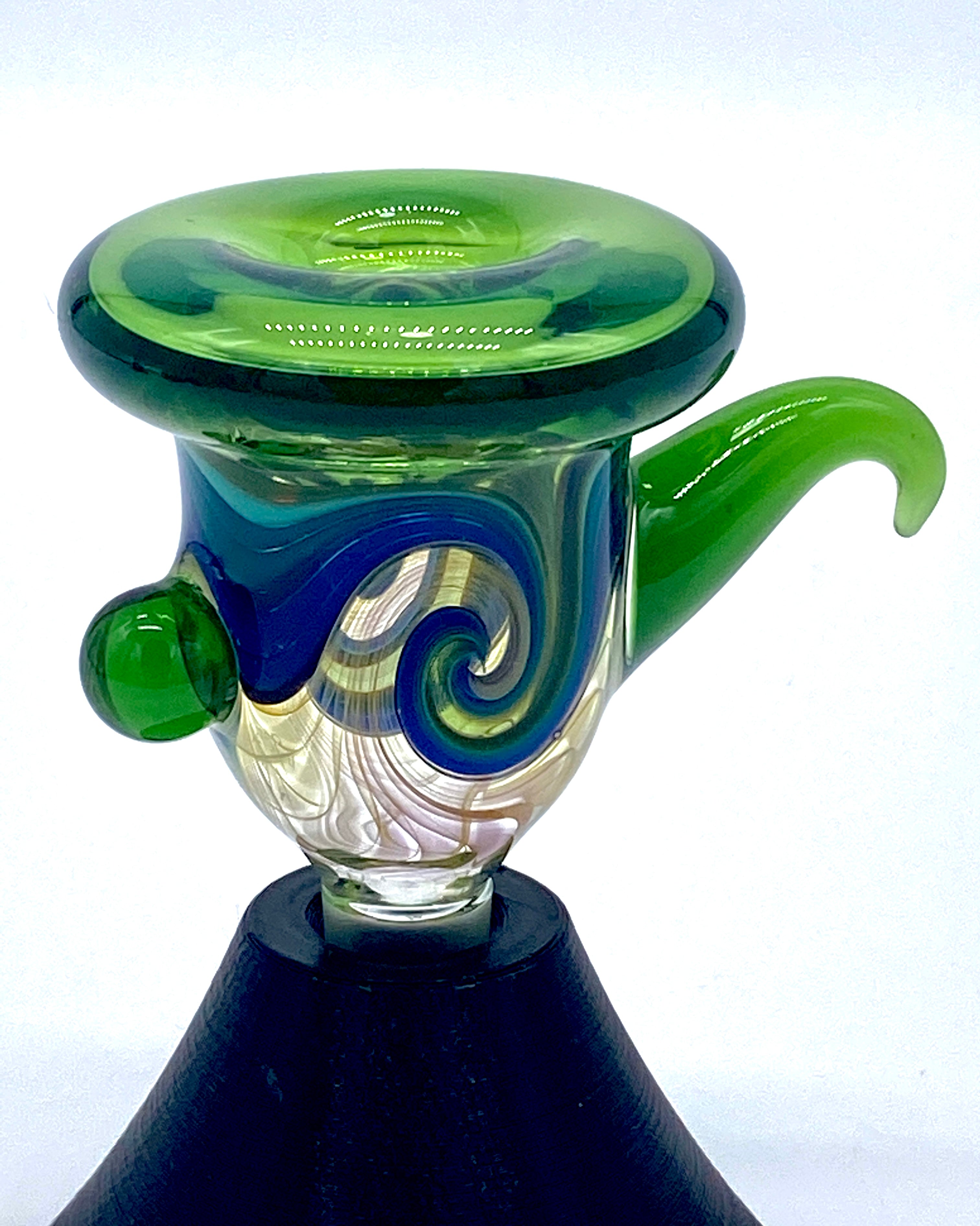 Gasp One Plantphibian & Fumed 10mm Single Hole Slide - TheSmokeyMcPotz Collection 