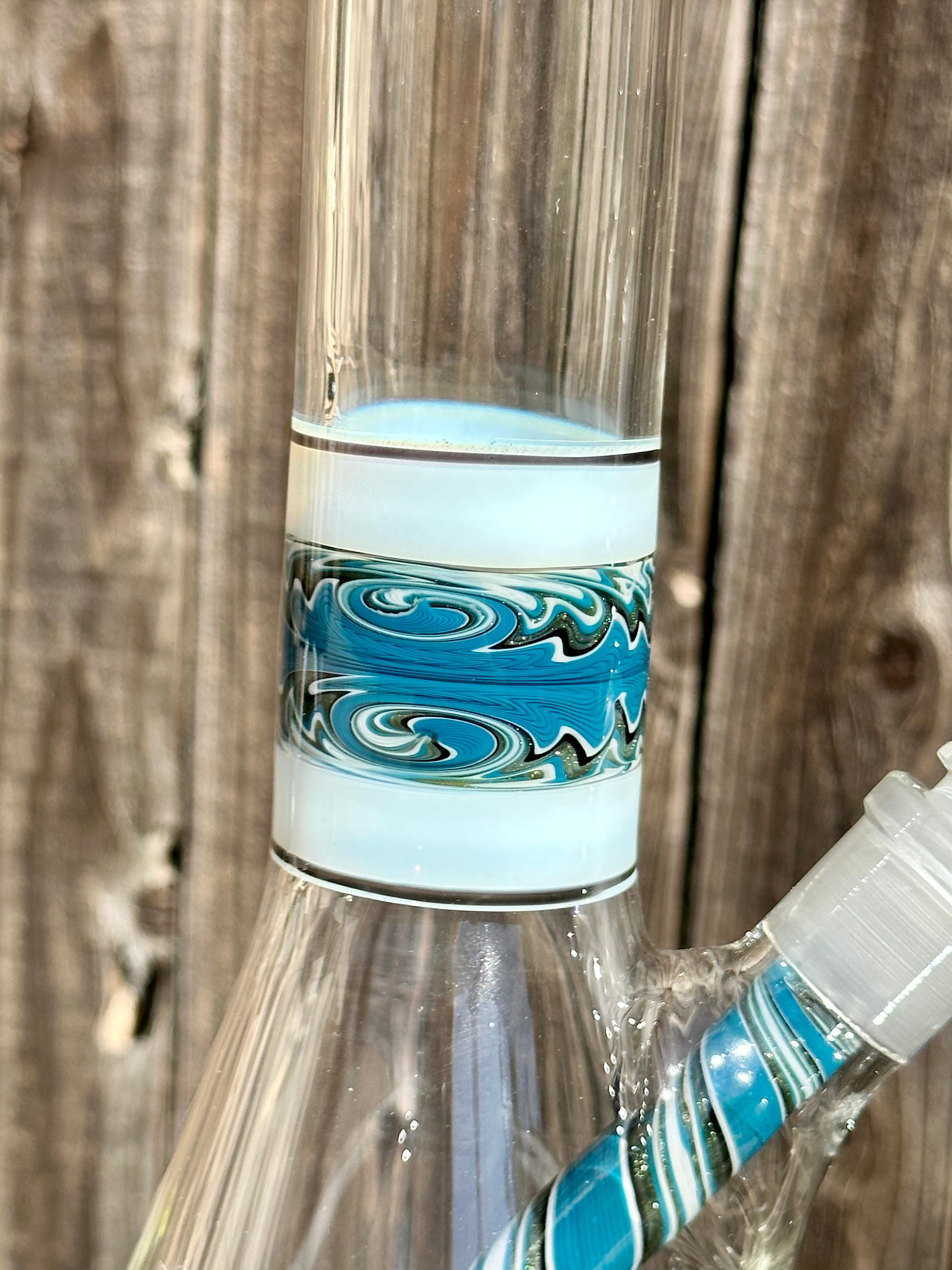 OJ Flame Ghost Color Accents Beaker Downstem w/ Matching Dry Catch