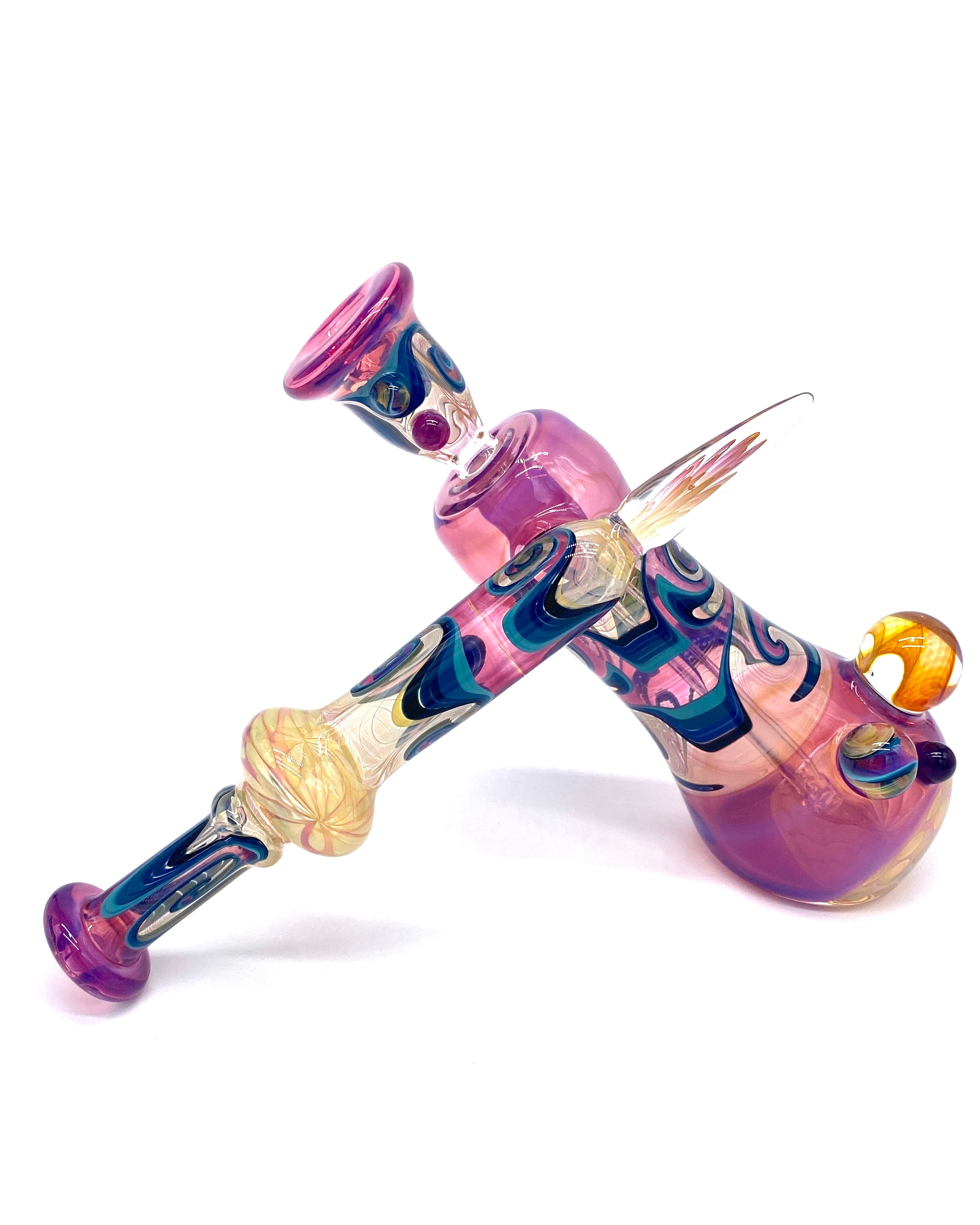 Gasp One Royal Jelly, Stargazer & Fumed Side-Car 14mm Dewar Bubbler w/ Matching Slide - TheSmokeyMcPotz Collection 