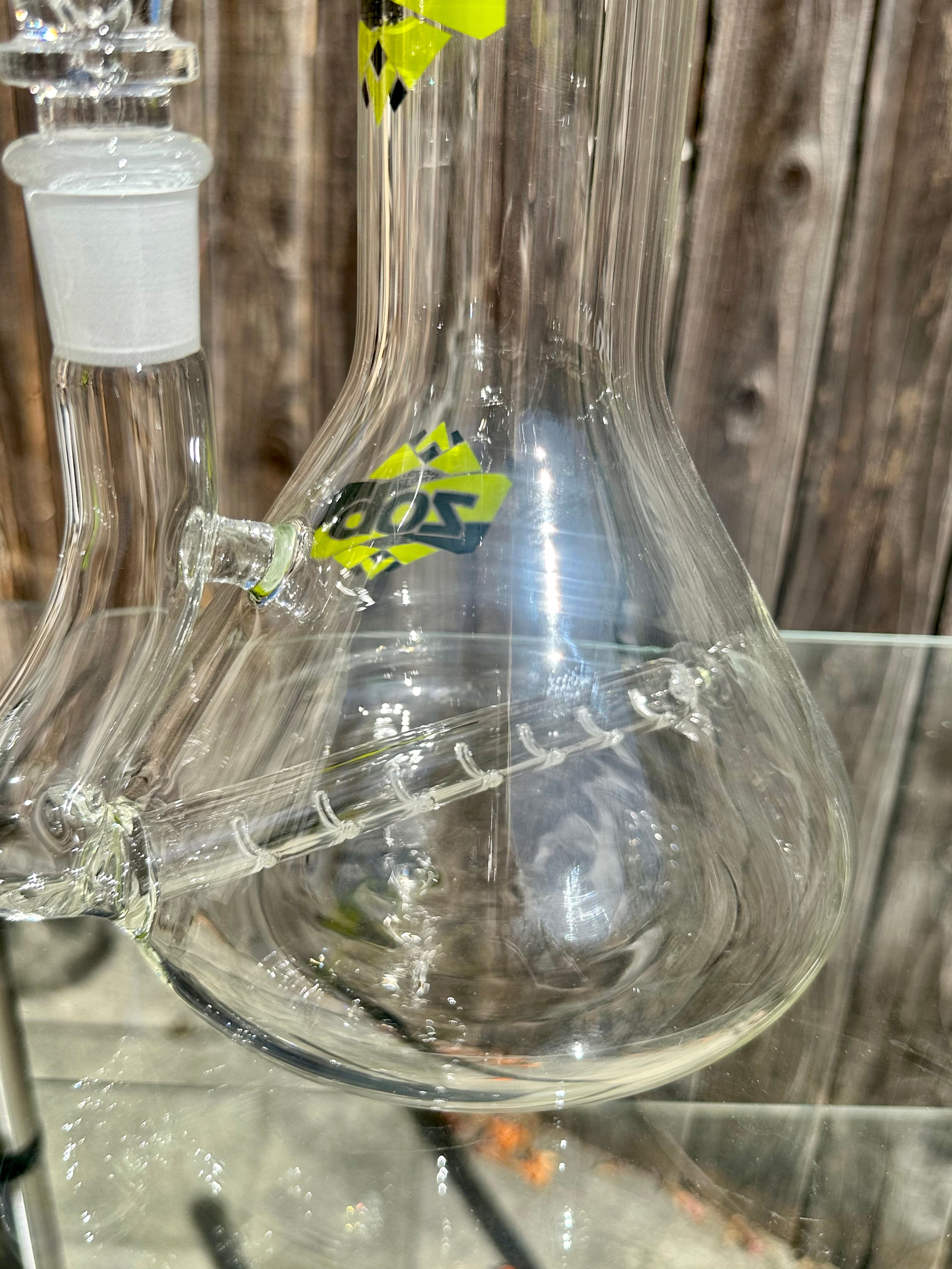 Zob 16 inch Stemless Inline Diffused Beaker Wubbler Neon Green & Black Label *2nd Quality*