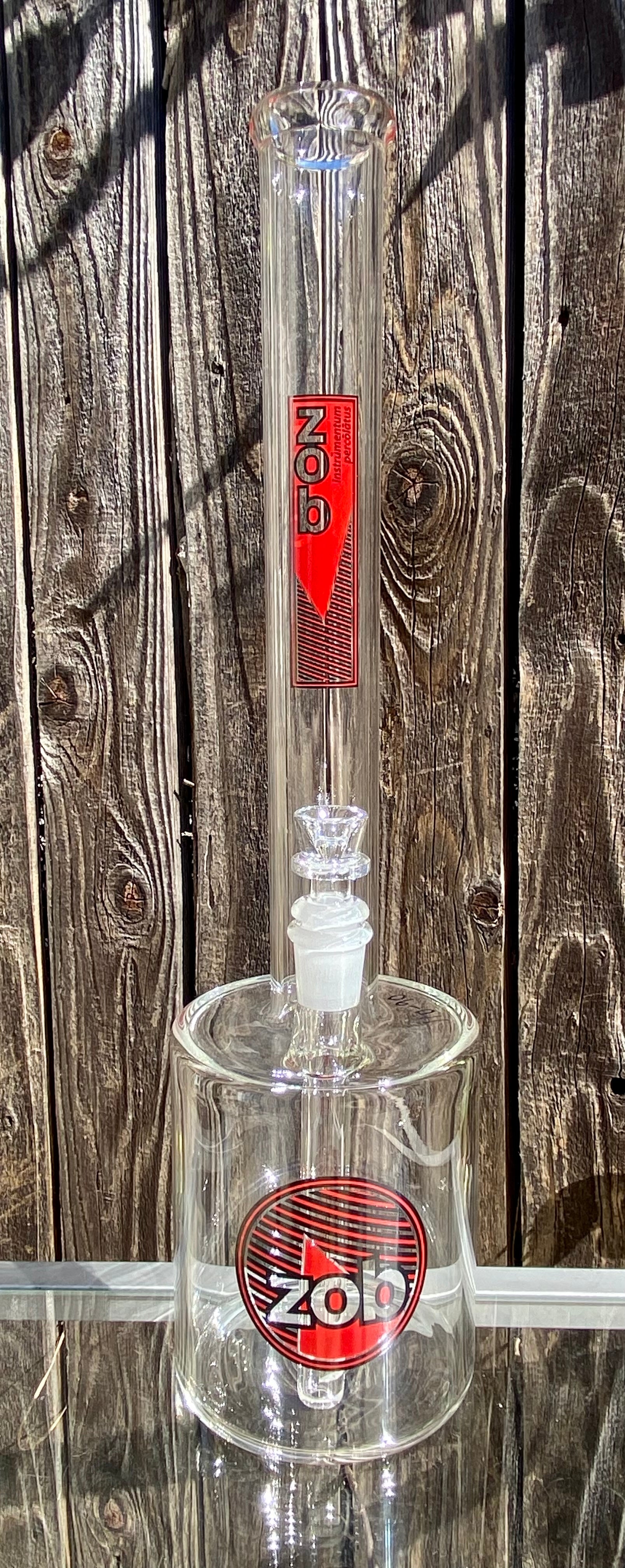 Zob 17 Inch Straight Tube with 110mm Base and 38mm Mouthpiece 90 Degree Joint Red & Black Label