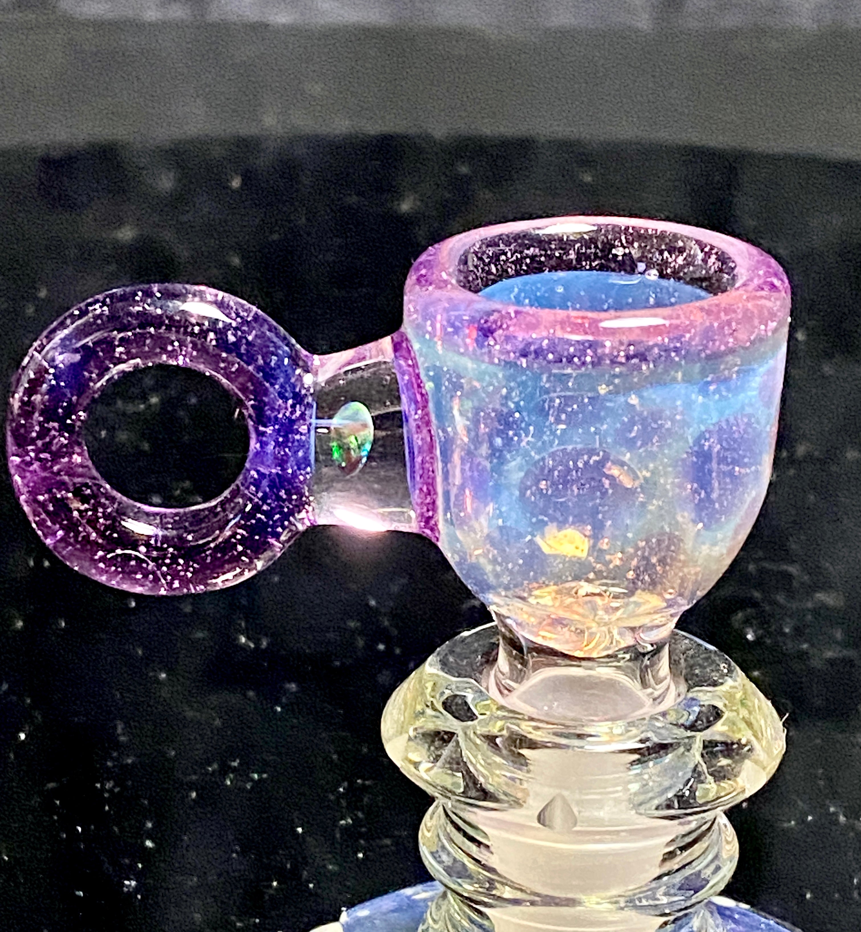 Mary Blows Glass CFL Purple w- Matching Poker 14mm - TheSmokeyMcPotz Collection 