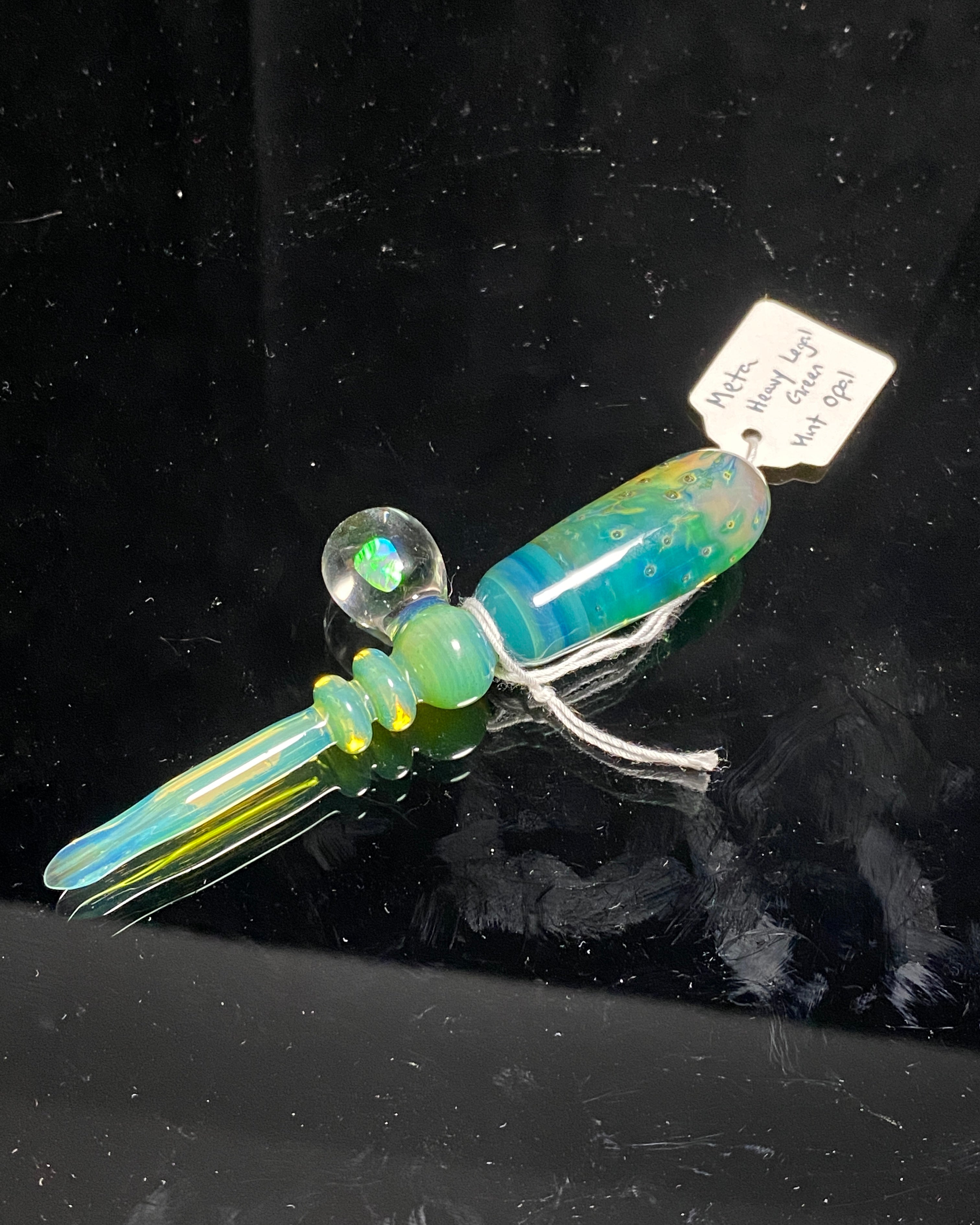 Fearn Gully Dab Tool Meta Heavy Legal Green Bubbletrap w- Mint Opal - TheSmokeyMcPotz Collection 