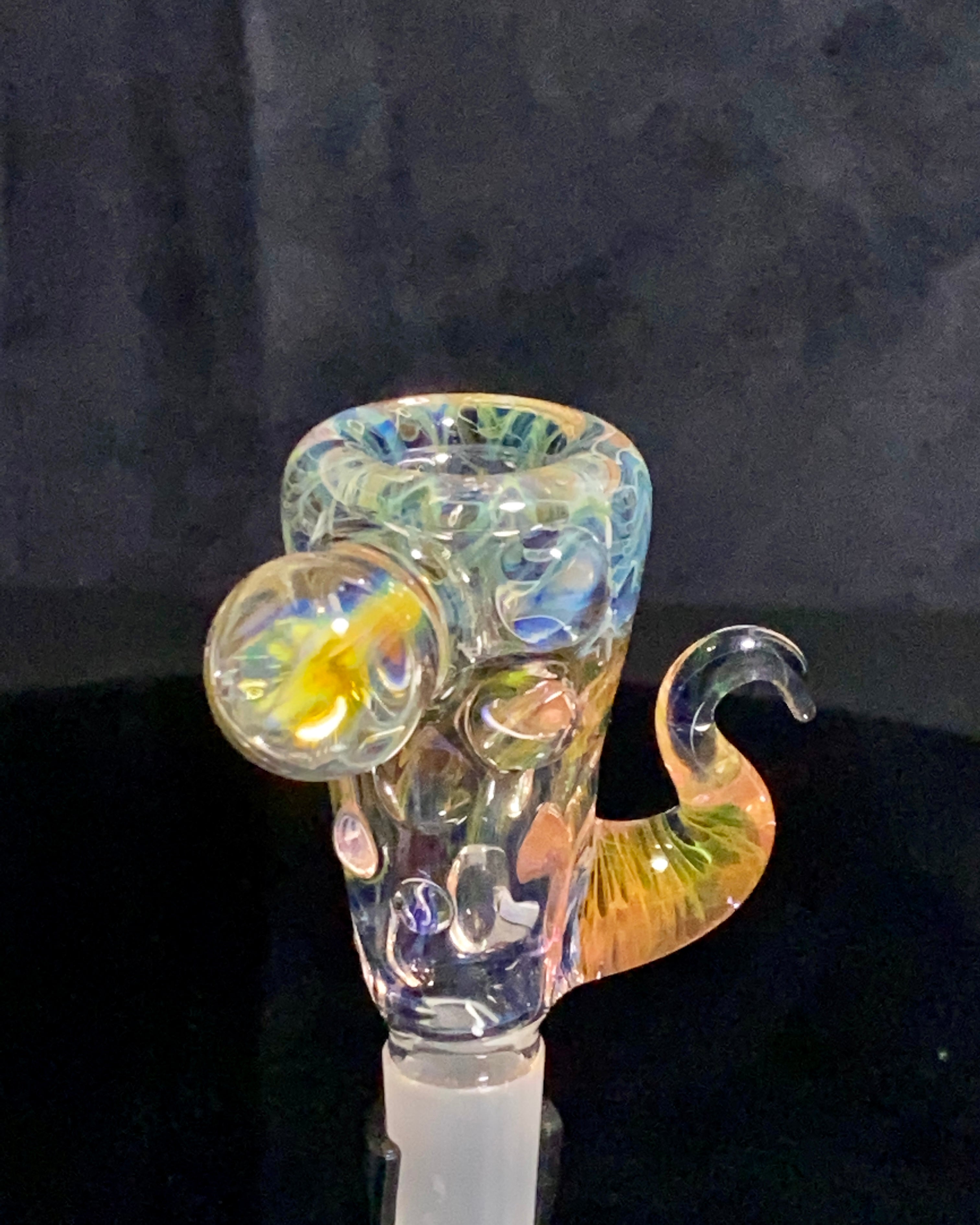 B $ Glass Fumed 14mm Dubs Slide #1 - TheSmokeyMcPotz Collection 