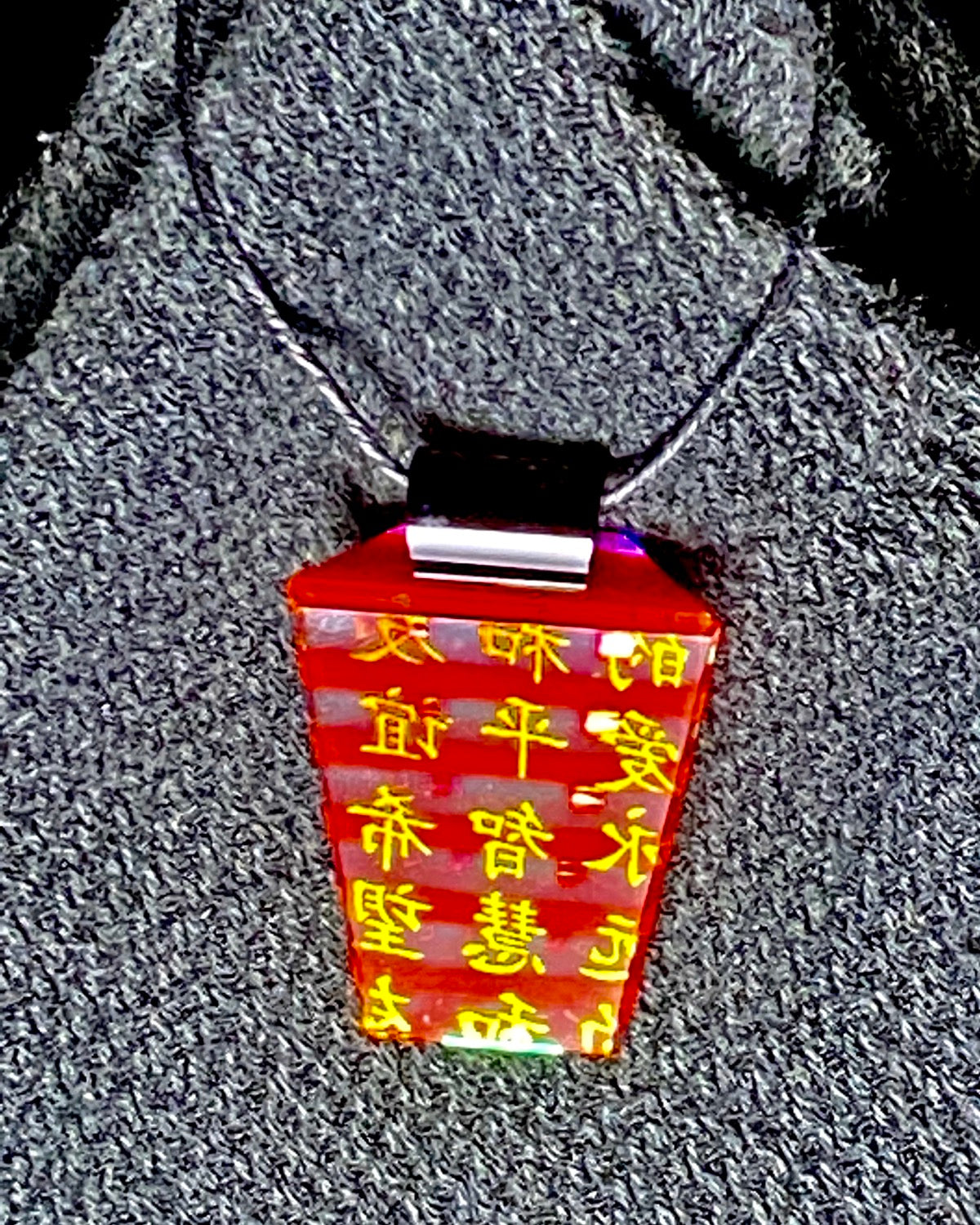 Boro Barto Red & Gold Chinese Characters Pendant - TheSmokeyMcPotz Collection 
