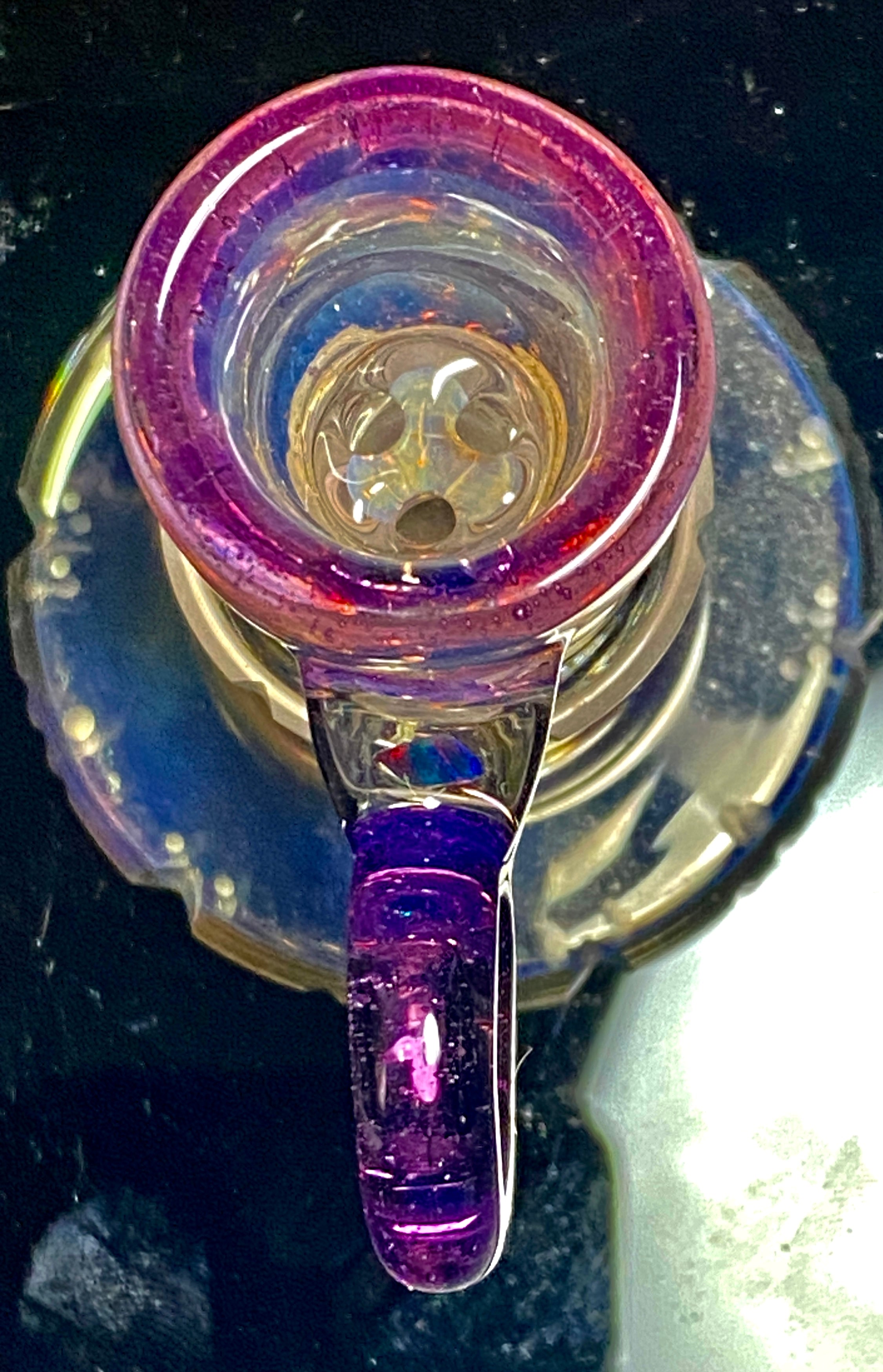 Mary Blows Glass CFL Purple w- Matching Poker 14mm - TheSmokeyMcPotz Collection 
