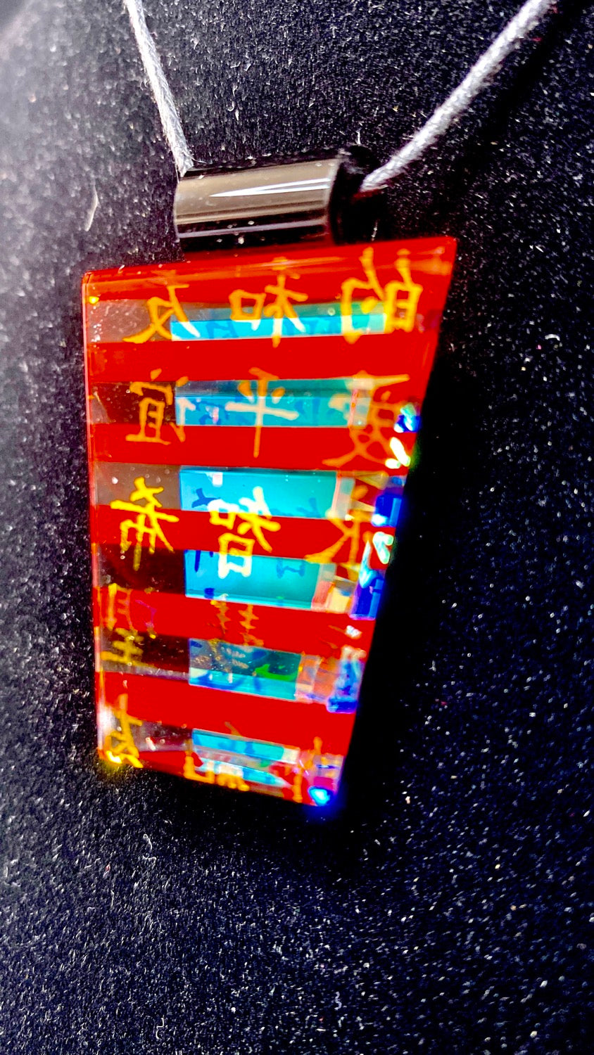 Boro Barto Red & Gold Chinese Characters Pendant - TheSmokeyMcPotz Collection 