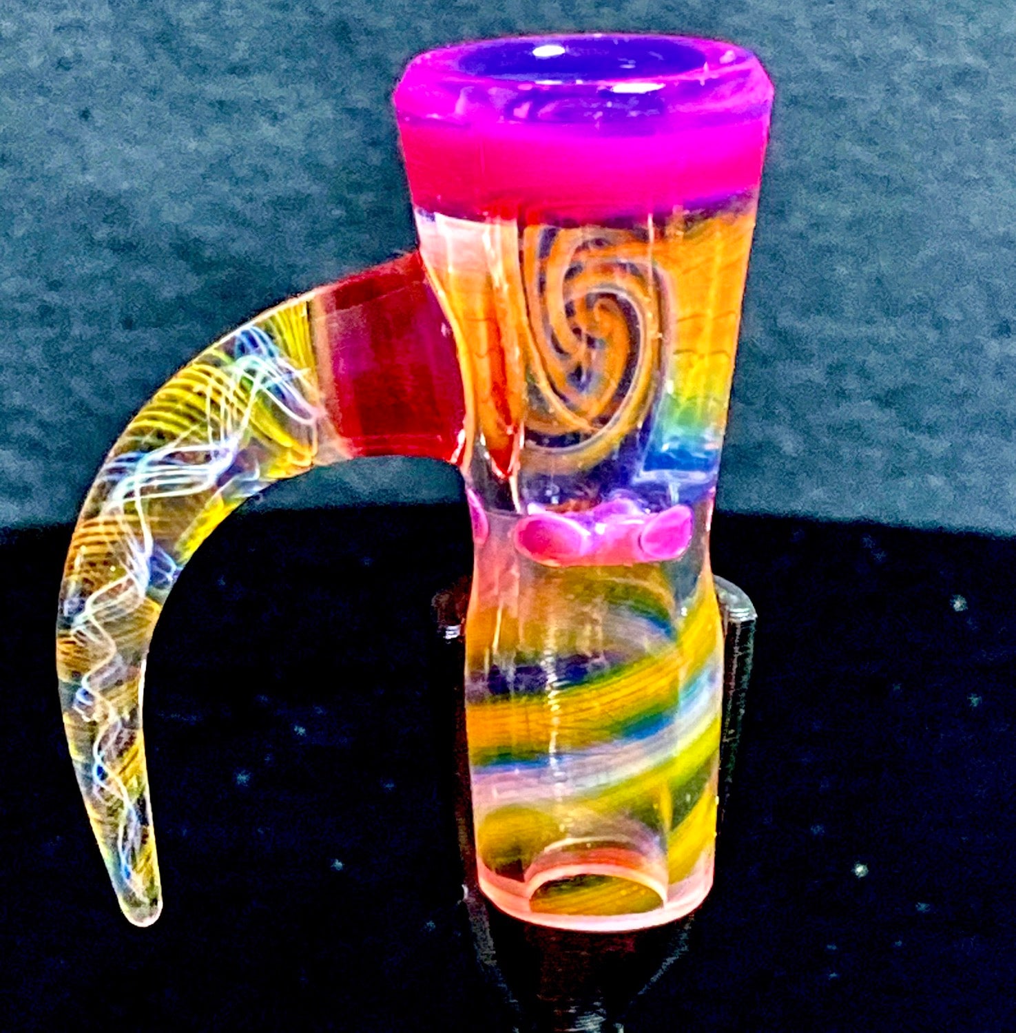 DJack Fully Worked Telemagenta 18mm 4-Hole Slide - TheSmokeyMcPotz Collection 