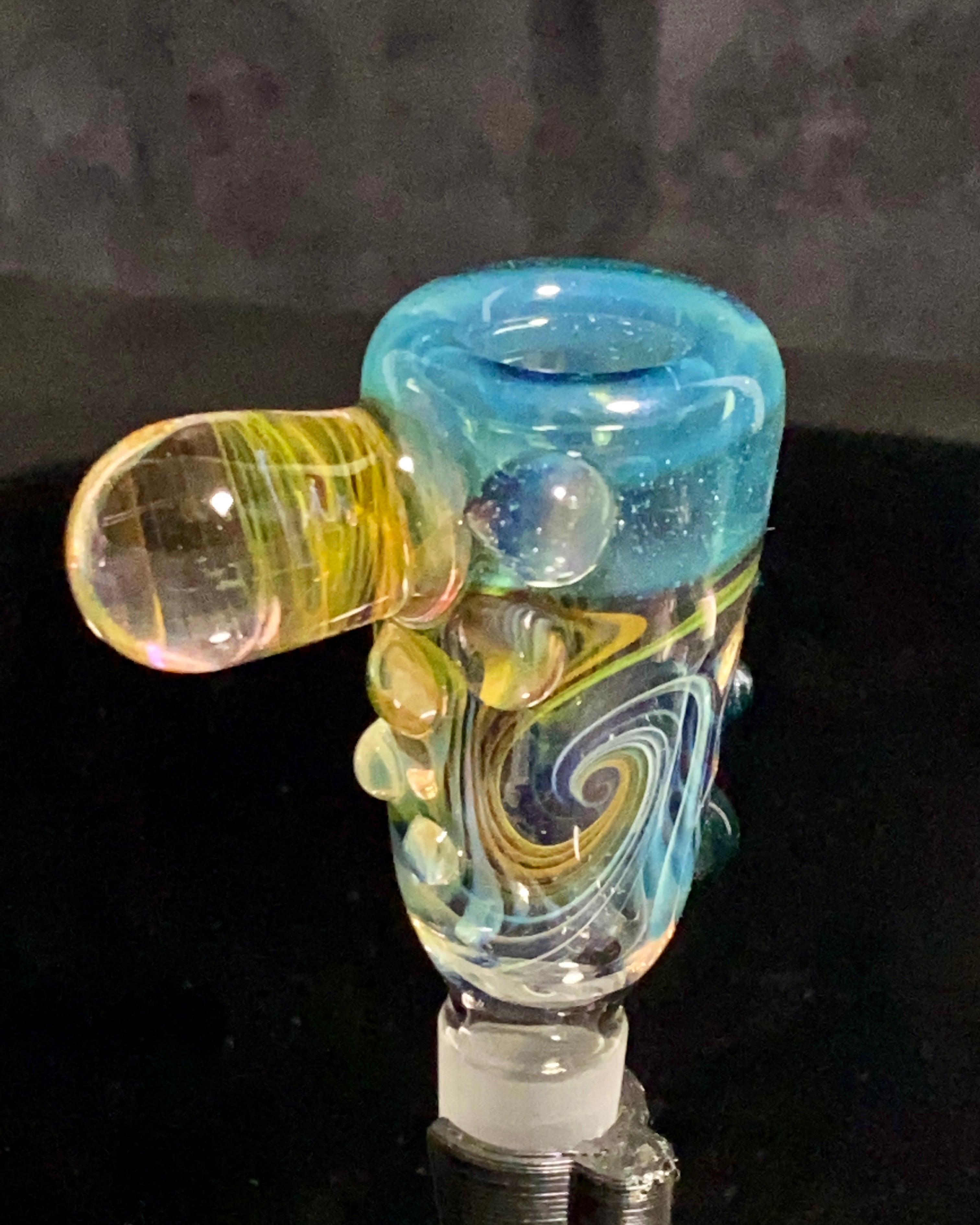 B $ Glass Lost Silver City 14mm Sawbucks Slide - TheSmokeyMcPotz Collection 