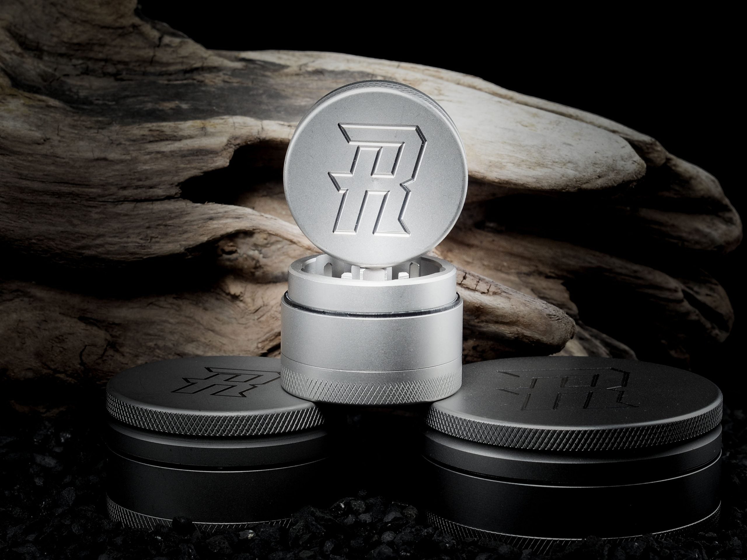 Mini Portable Herb Grinder 4 Piece – 100% Stainless Steel w- Hybrid Plate - TheSmokeyMcPotz Collection 
