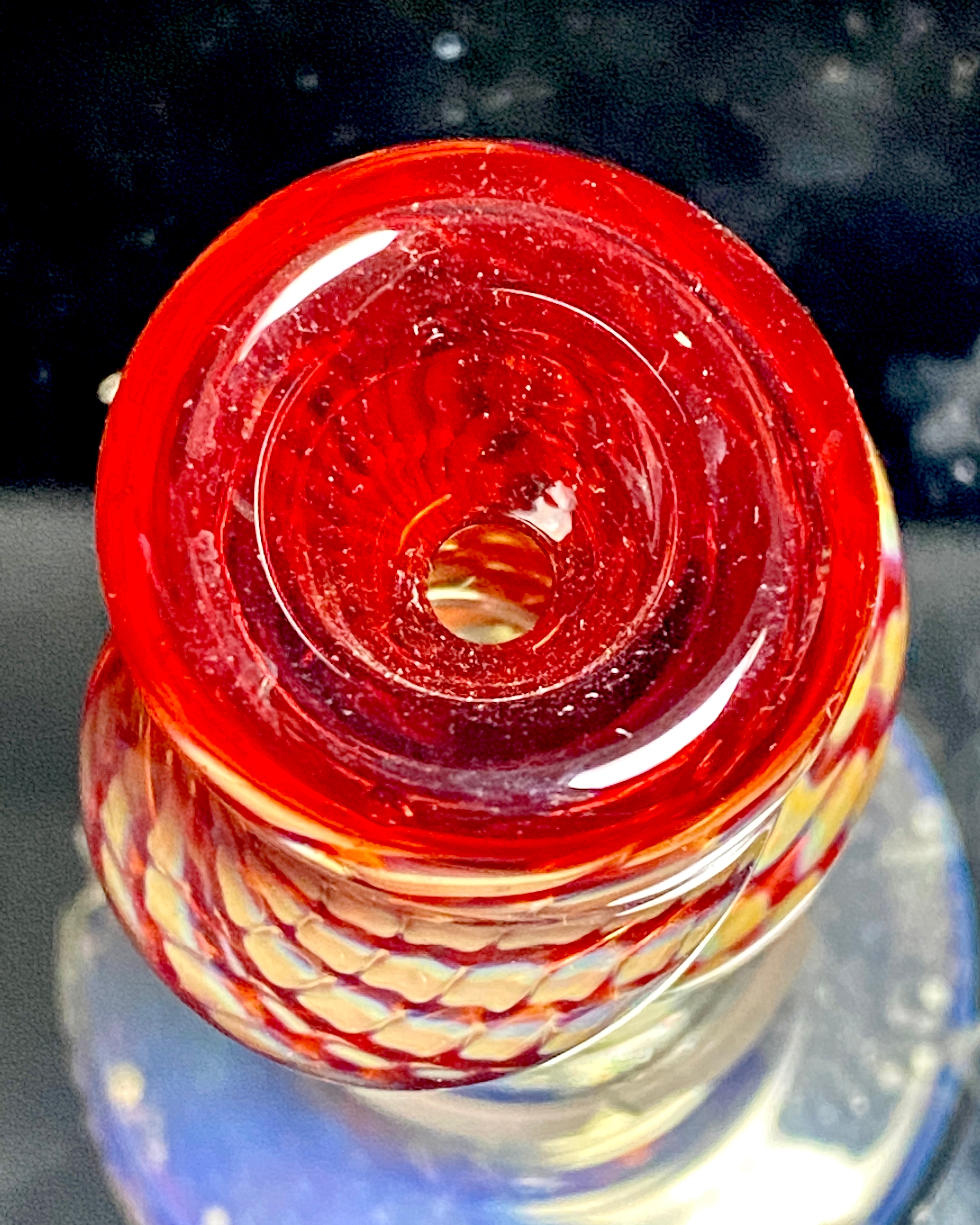 Dosh World 14mm Twisted Fumed Slide Red - TheSmokeyMcPotz Collection 