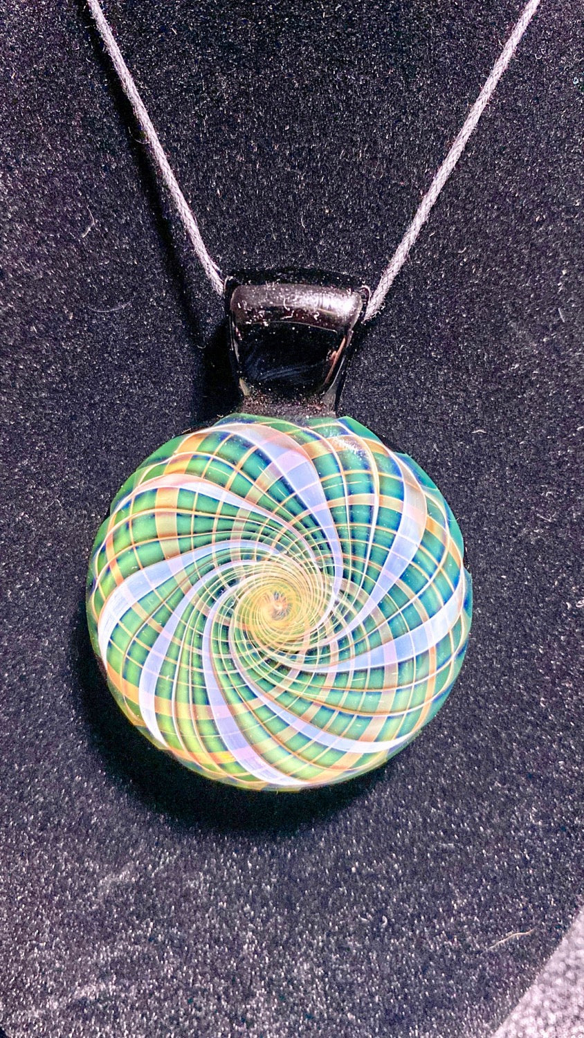 Jhanny Rise Fumed Matrix Disc Pendie w- Black Back - TheSmokeyMcPotz Collection 