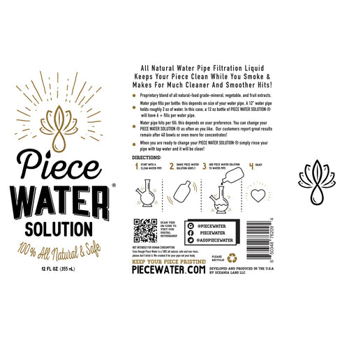 Piece Water 12 Oz. Bottle - TheSmokeyMcPotz Collection 