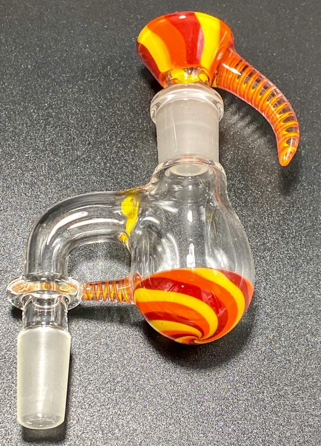 14mm MATCHING DRY ASH CATCH & 14mm 3 Hole SLIDE BY JULIO GLASS - TheSmokeyMcPotz Collection 