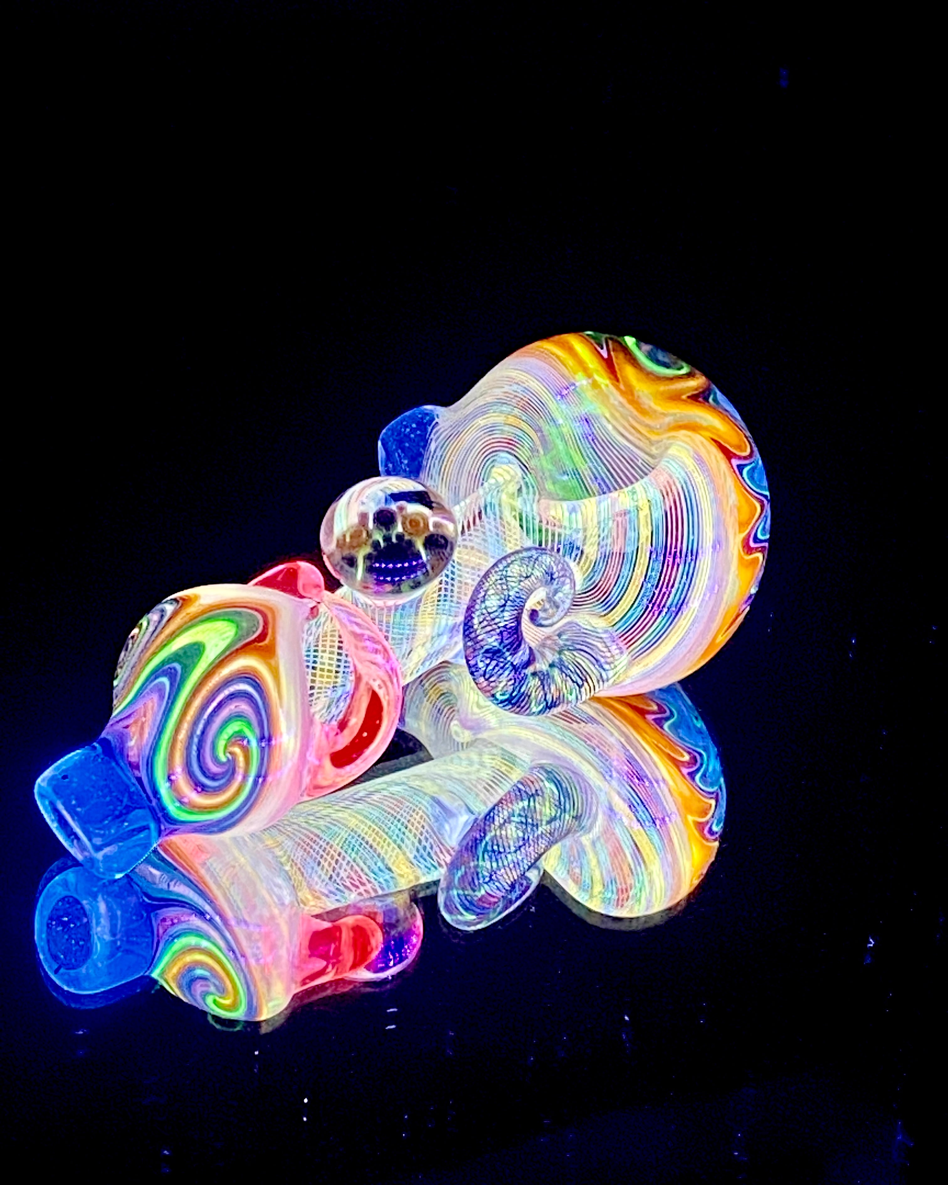 Global Glassworks Heady AF UV Spoon Rainbow Multi-Color - TheSmokeyMcPotz Collection 