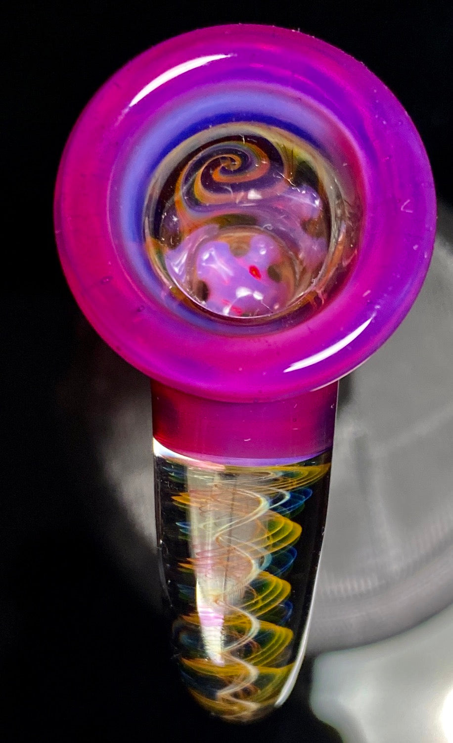 DJack Fully Worked Telemagenta 14mm 4-Hole Slide - TheSmokeyMcPotz Collection 