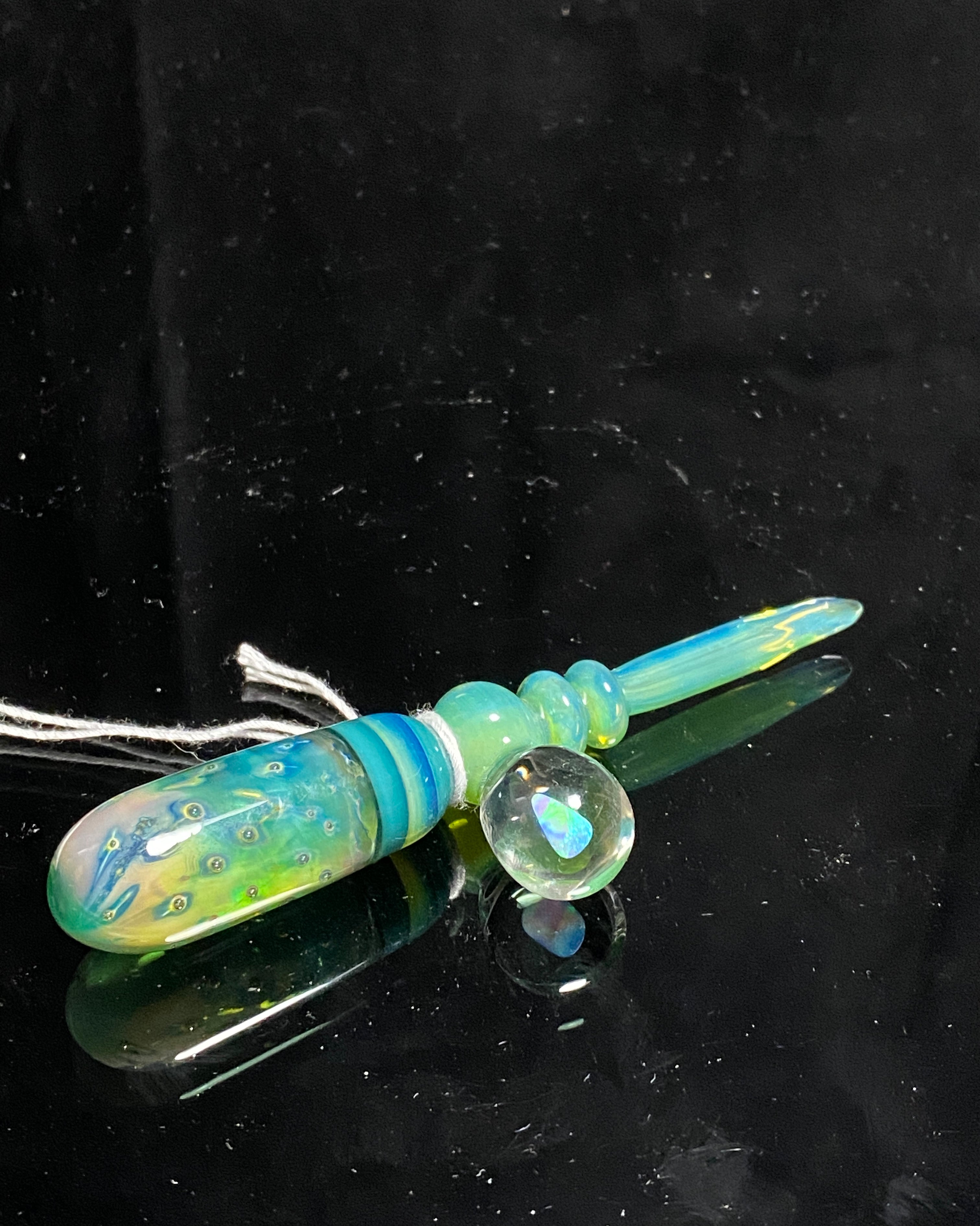 Fearn Gully Dab Tool Meta Heavy Legal Green Bubbletrap w- Mint Opal - TheSmokeyMcPotz Collection 