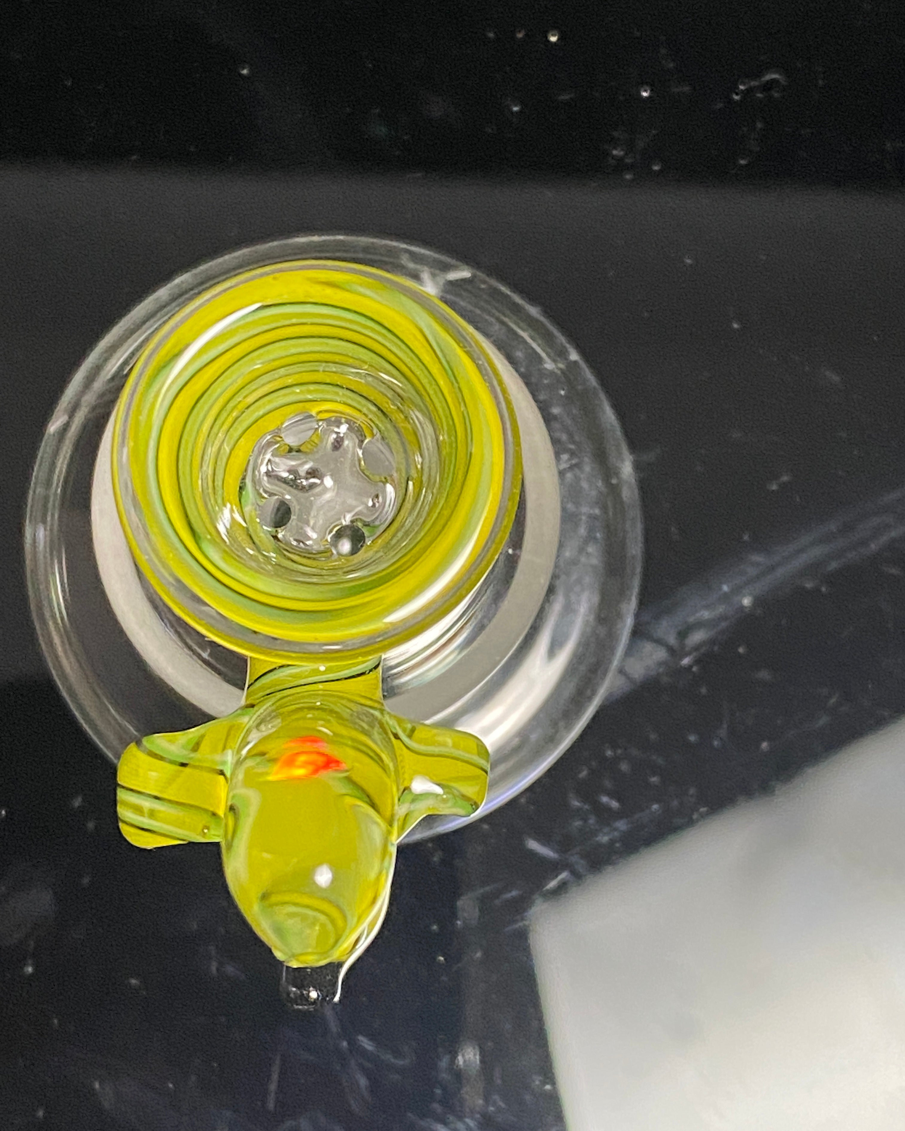 Dippy Glass 14mm Yellow Green Nana Slide - TheSmokeyMcPotz Collection 