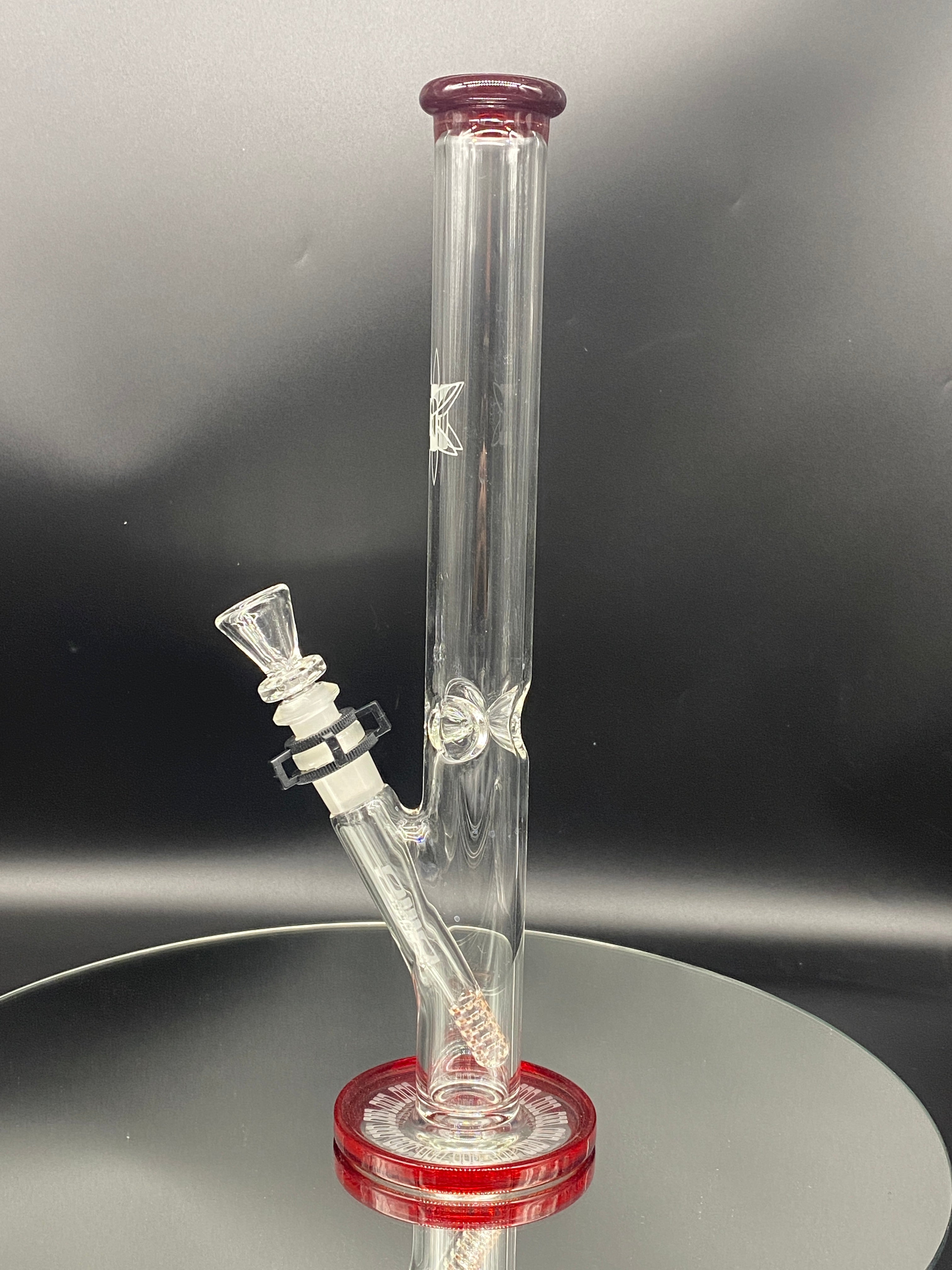ILL Glass 14.5" Red Elvis 38x4 Tube w- Sandblasted Bottom - TheSmokeyMcPotz Collection 