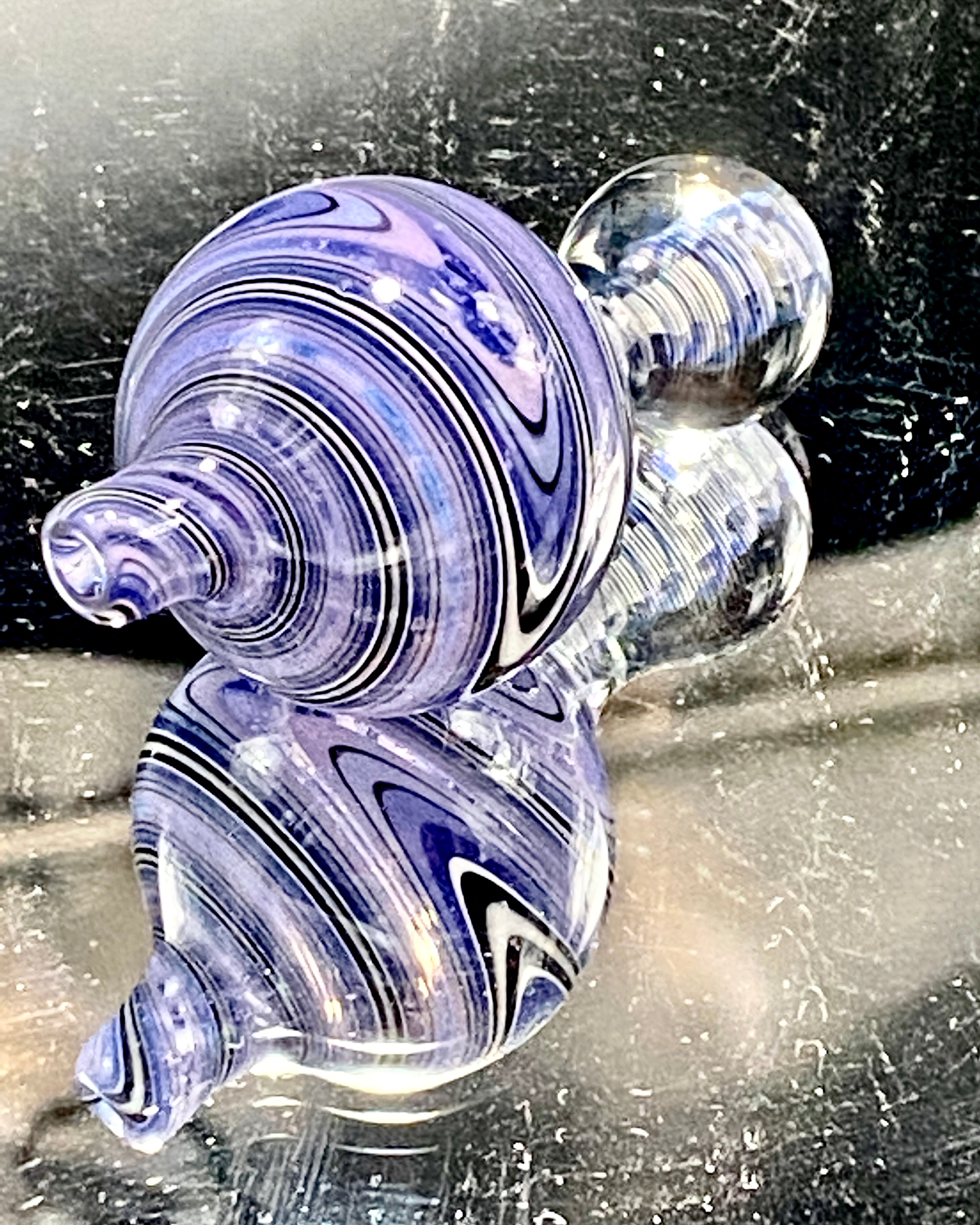 Global Glassworks Linetube Wig Wag Carb Cap w- Millie Purple - TheSmokeyMcPotz Collection 