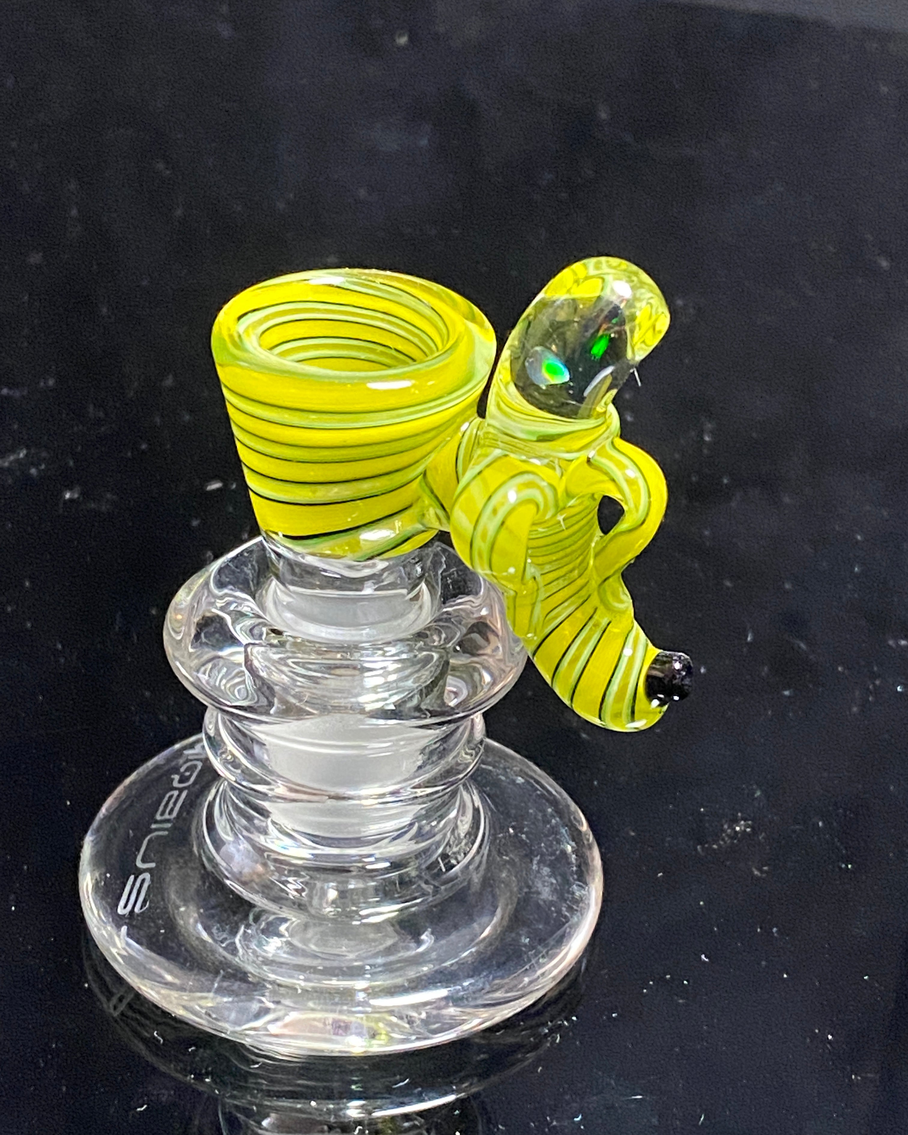 Dippy Glass 14mm Yellow Green Nana Slide - TheSmokeyMcPotz Collection 