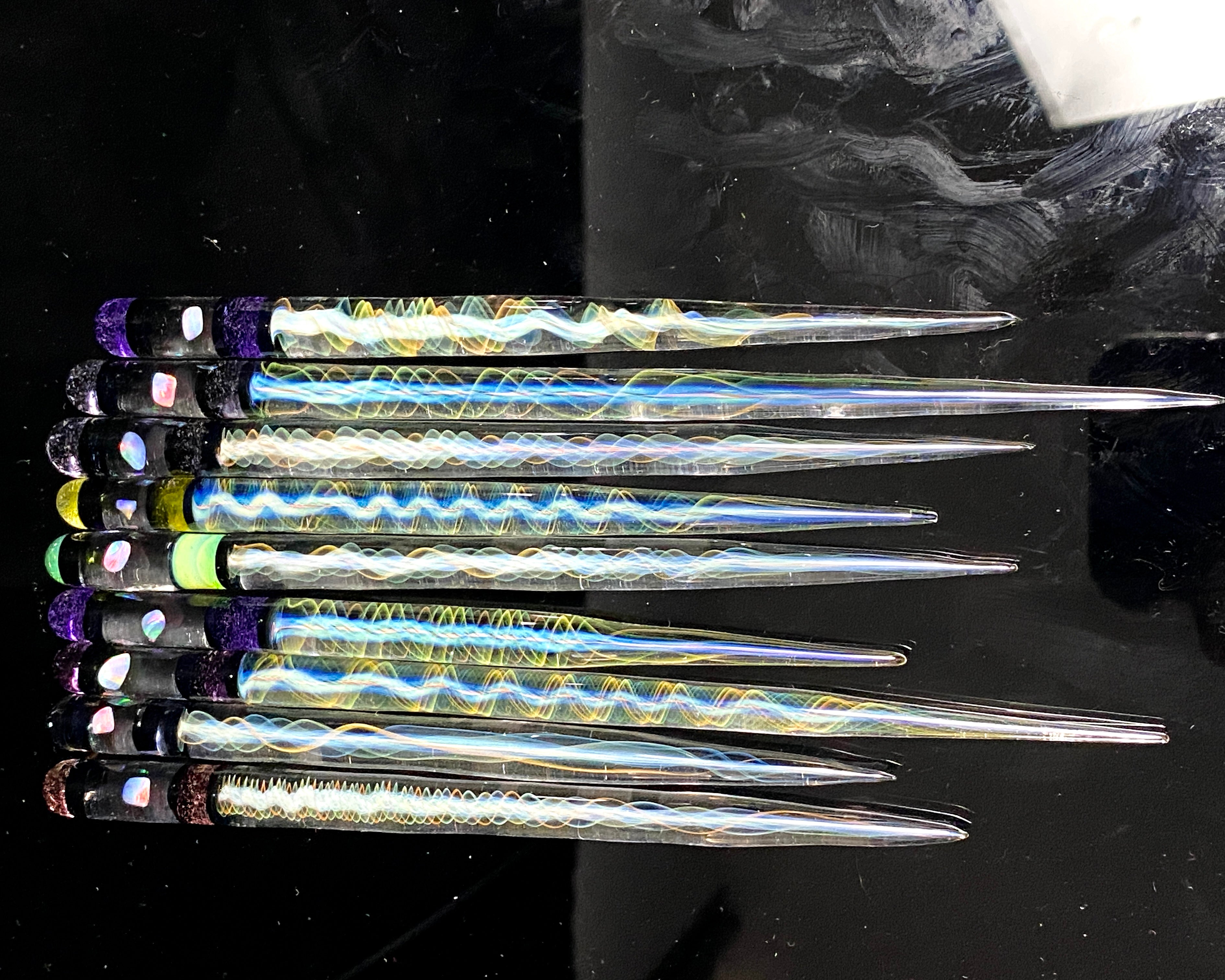 Jakers Glass Fully Worked Dab Tools w- Fuming & Opal - TheSmokeyMcPotz Collection 