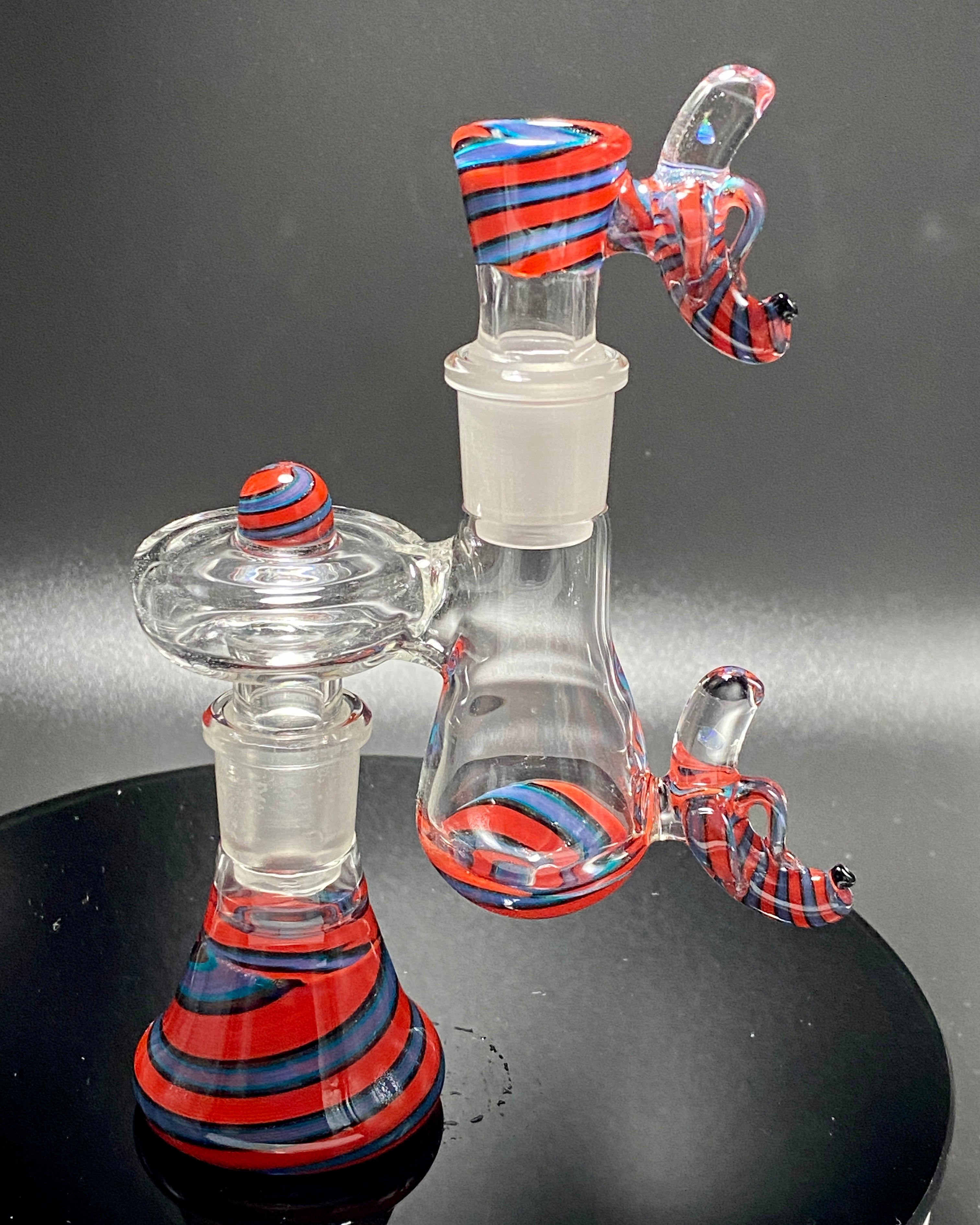 Dippy Glass 18mm Matching Dry Catch Set - TheSmokeyMcPotz Collection 