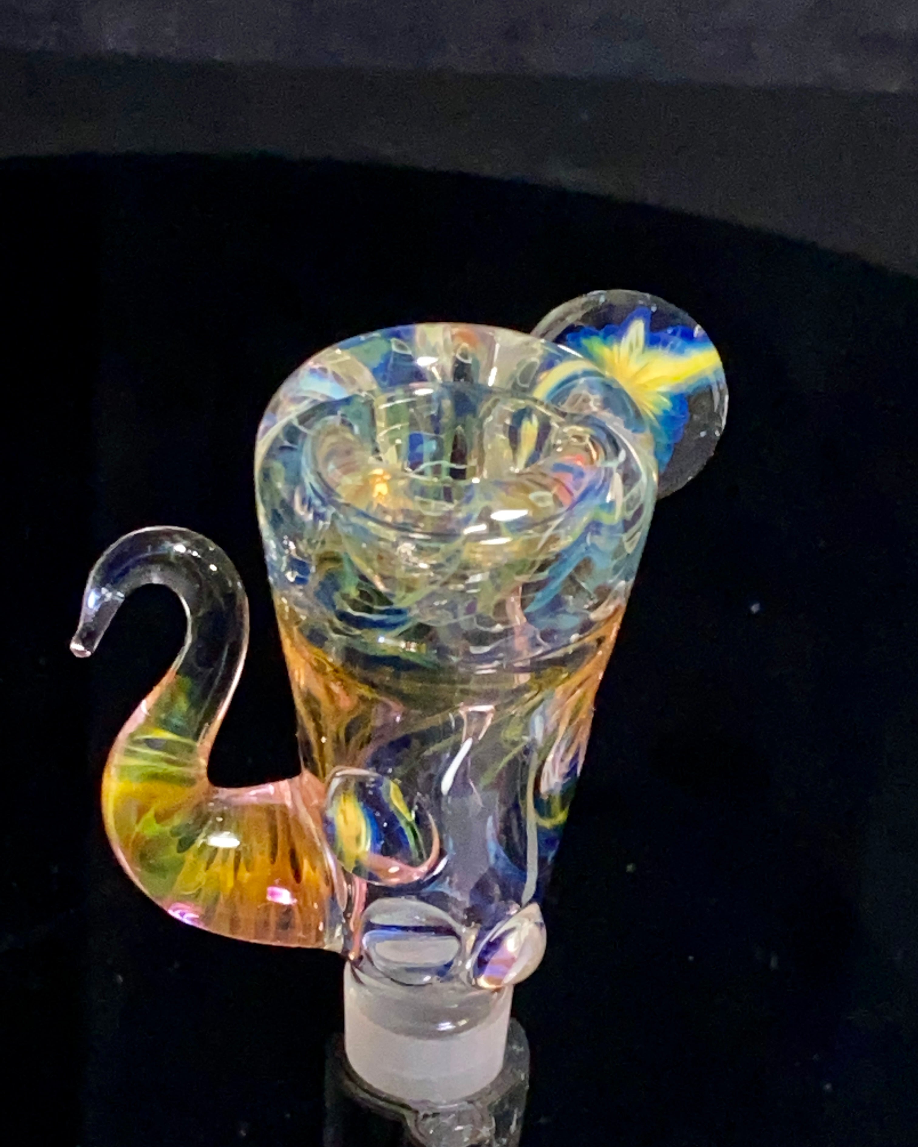 B $ Glass Fumed 14mm Dubs Slide #1 - TheSmokeyMcPotz Collection 