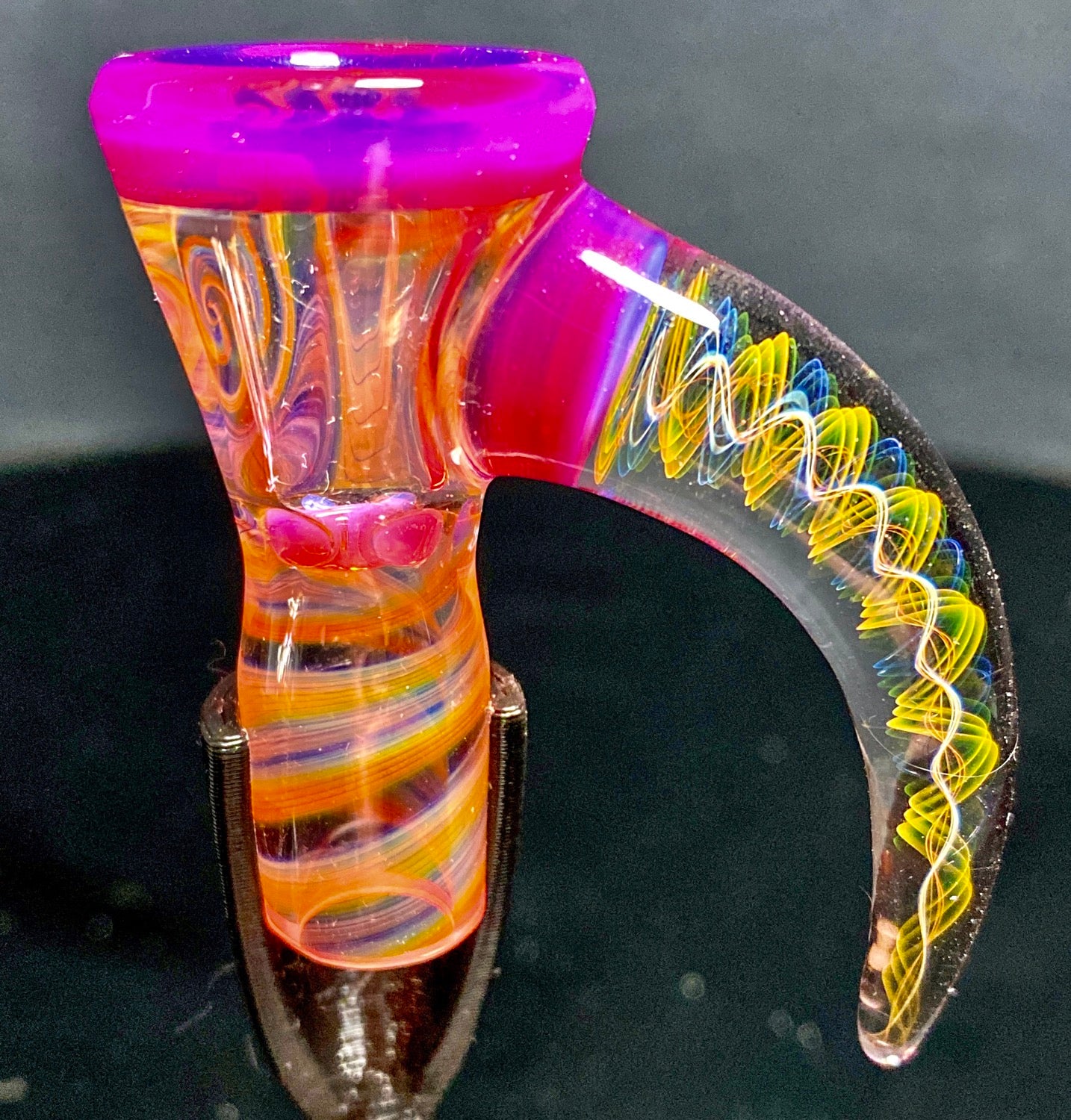 DJack Fully Worked Telemagenta 14mm 4-Hole Slide - TheSmokeyMcPotz Collection 