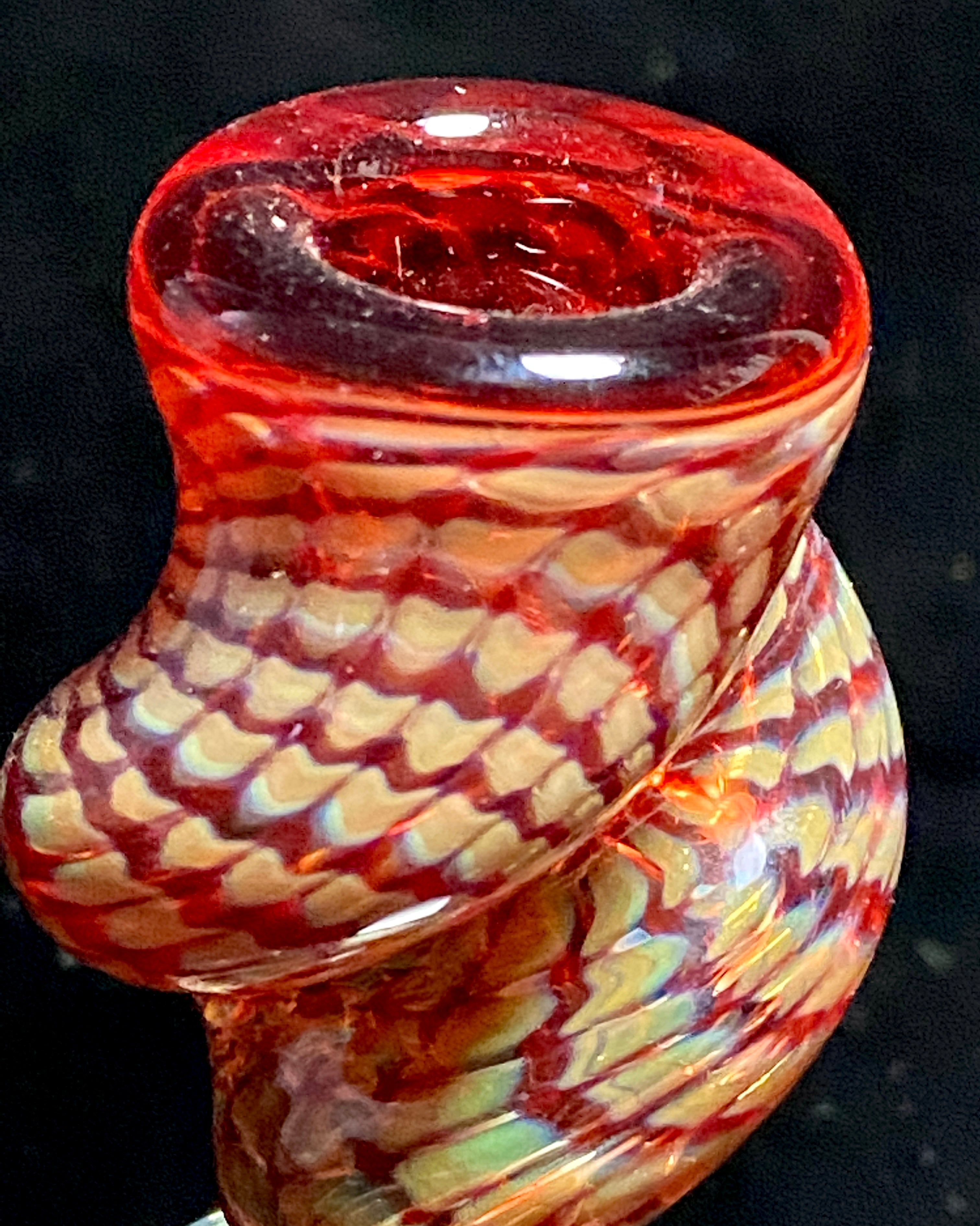 Dosh World 14mm Twisted Fumed Slide Red - TheSmokeyMcPotz Collection 