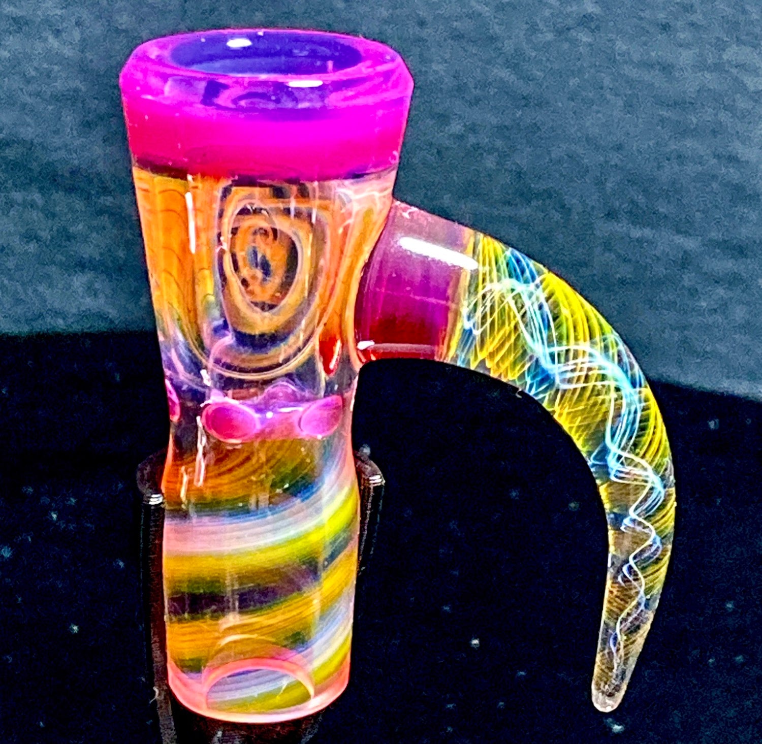 DJack Fully Worked Telemagenta 18mm 4-Hole Slide - TheSmokeyMcPotz Collection 