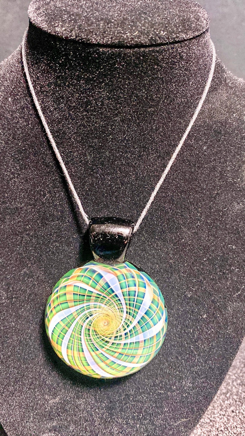 Jhanny Rise Fumed Matrix Disc Pendie w- Black Back - TheSmokeyMcPotz Collection 