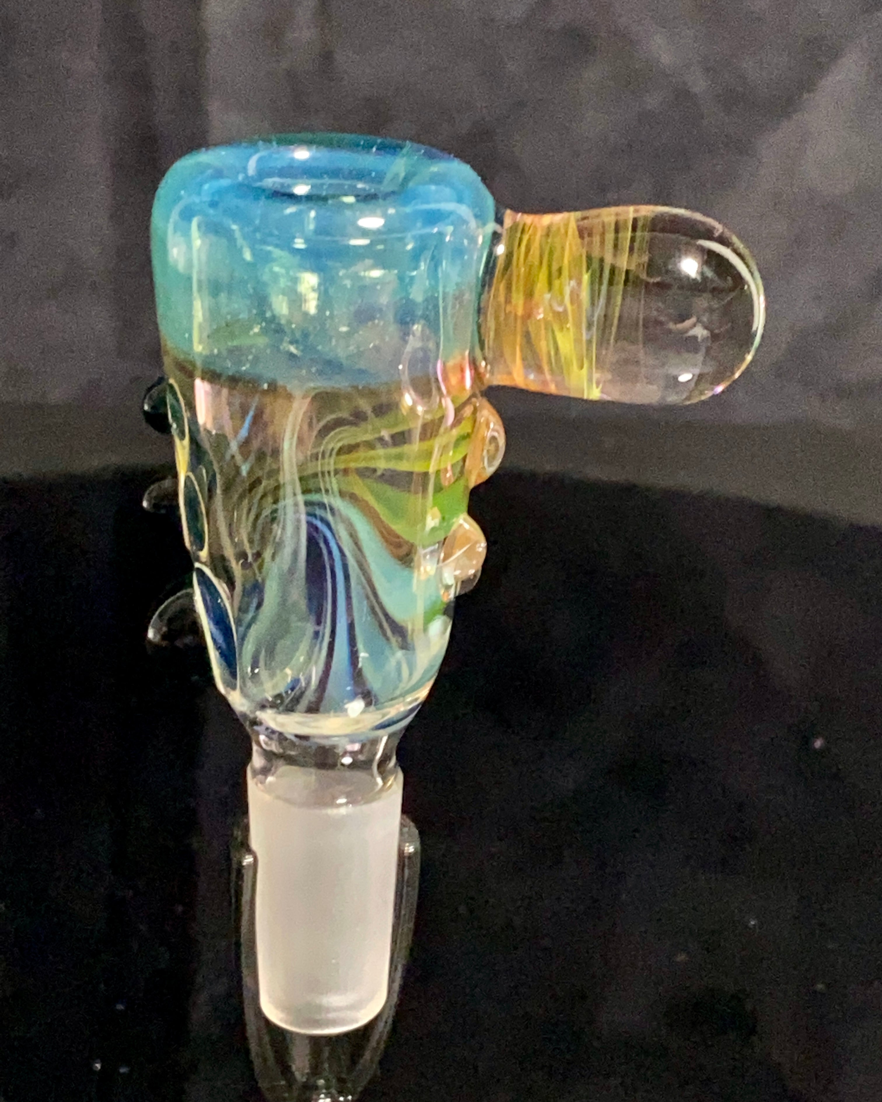 B $ Glass Lost Silver City 14mm Sawbucks Slide - TheSmokeyMcPotz Collection 