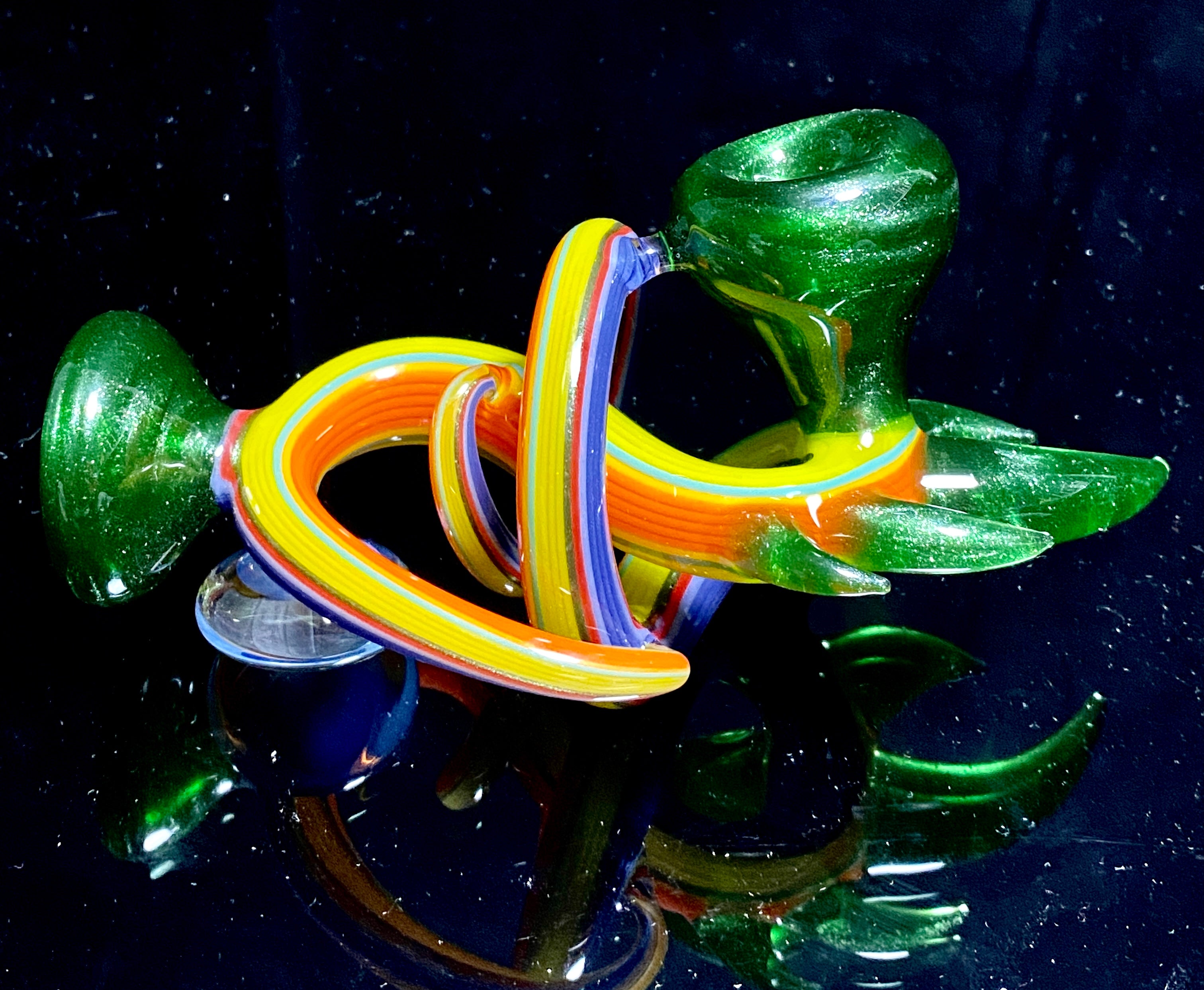 Cambria Glass Green Swirl Spoon - TheSmokeyMcPotz Collection 