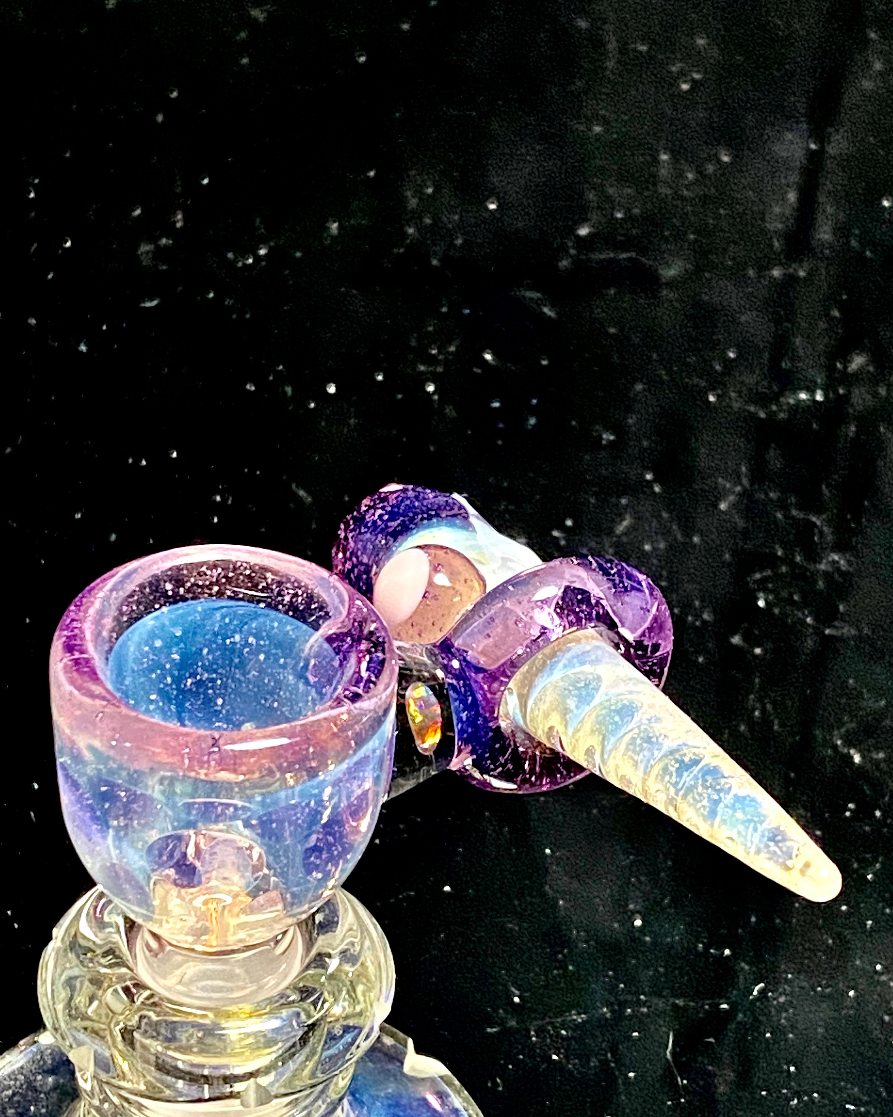 Mary Blows Glass CFL Purple w- Matching Poker 14mm - TheSmokeyMcPotz Collection 