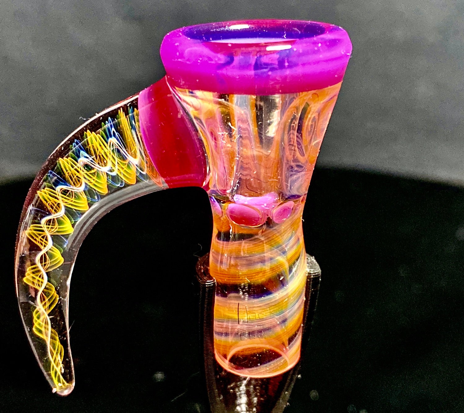 DJack Fully Worked Telemagenta 14mm 4-Hole Slide - TheSmokeyMcPotz Collection 