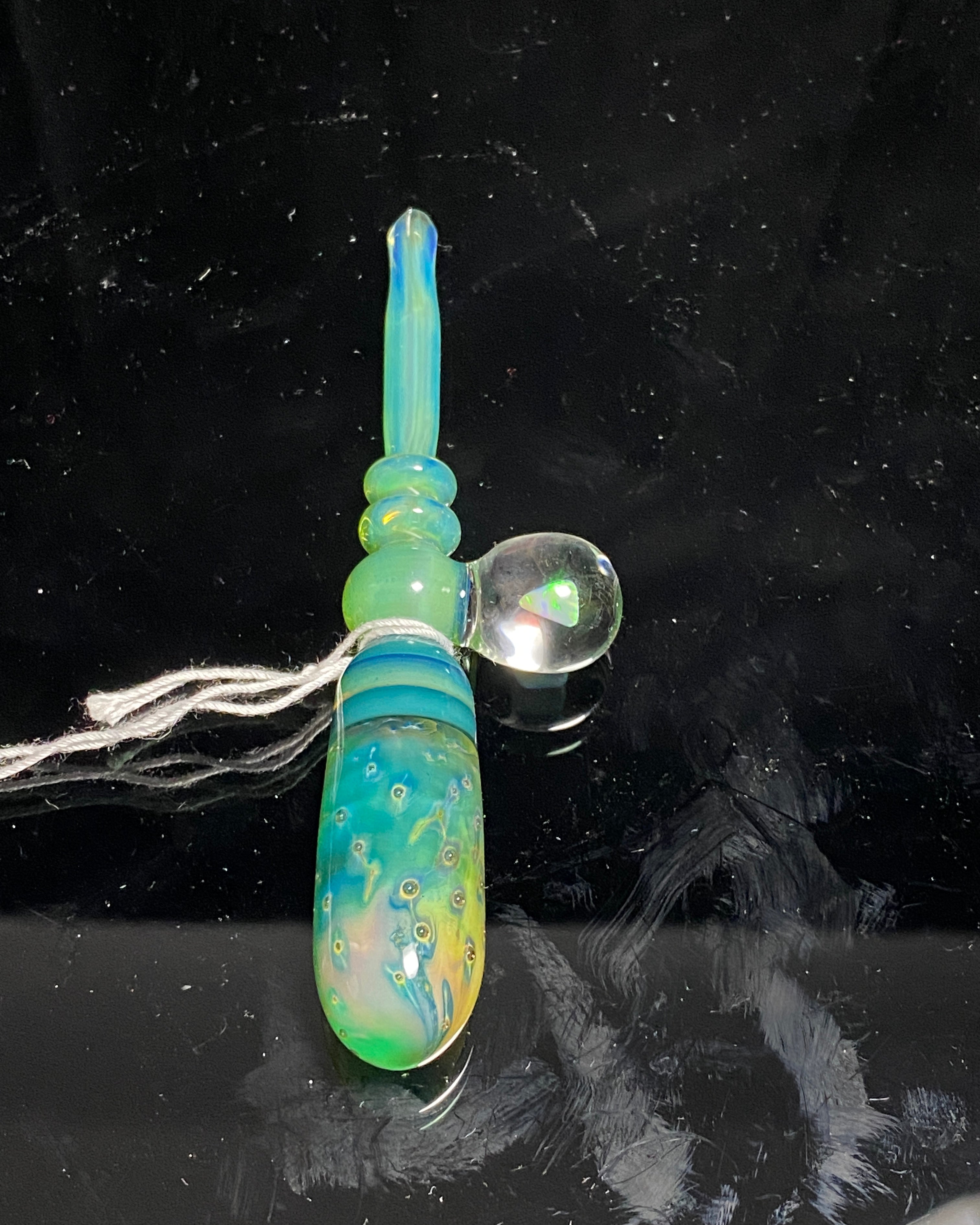 Fearn Gully Dab Tool Meta Heavy Legal Green Bubbletrap w- Mint Opal - TheSmokeyMcPotz Collection 