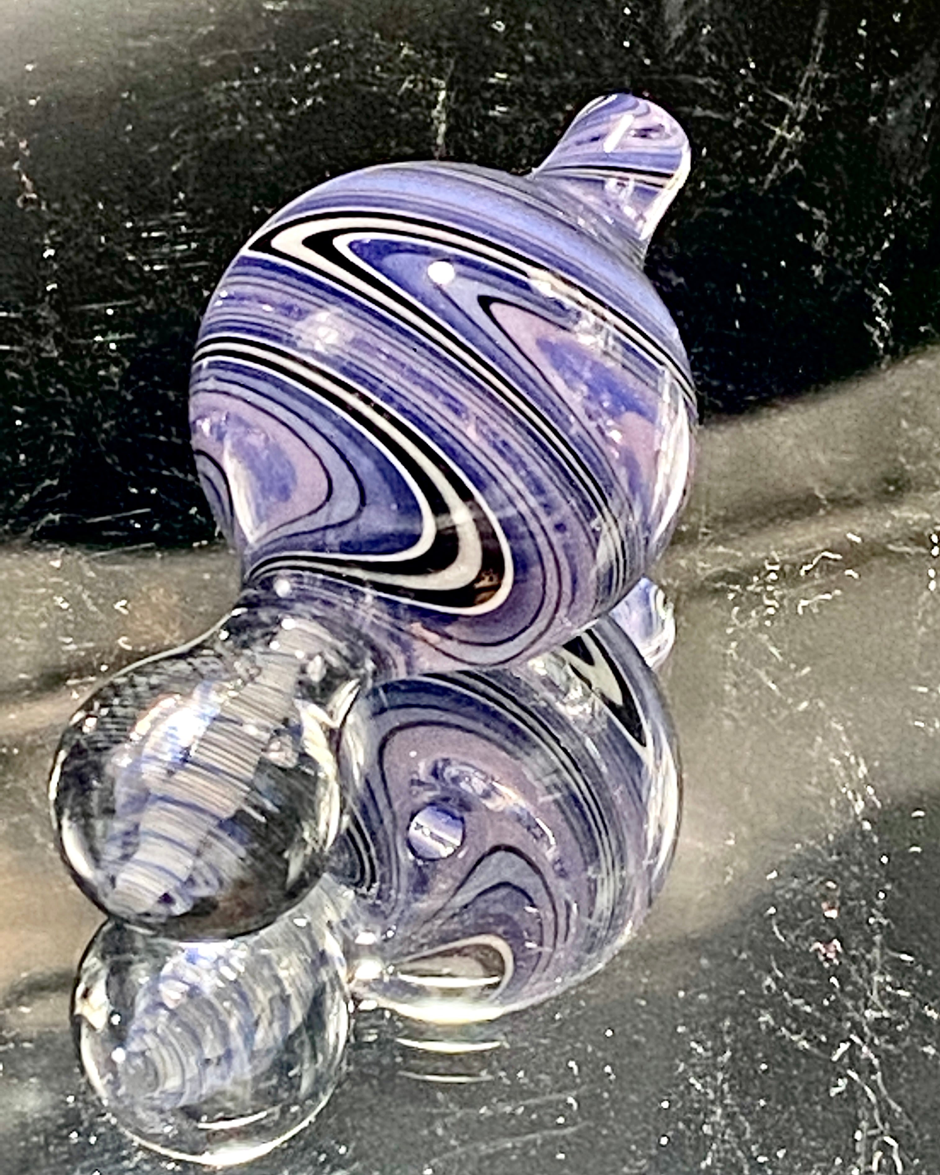 Global Glassworks Linetube Wig Wag Carb Cap w- Millie Purple - TheSmokeyMcPotz Collection 
