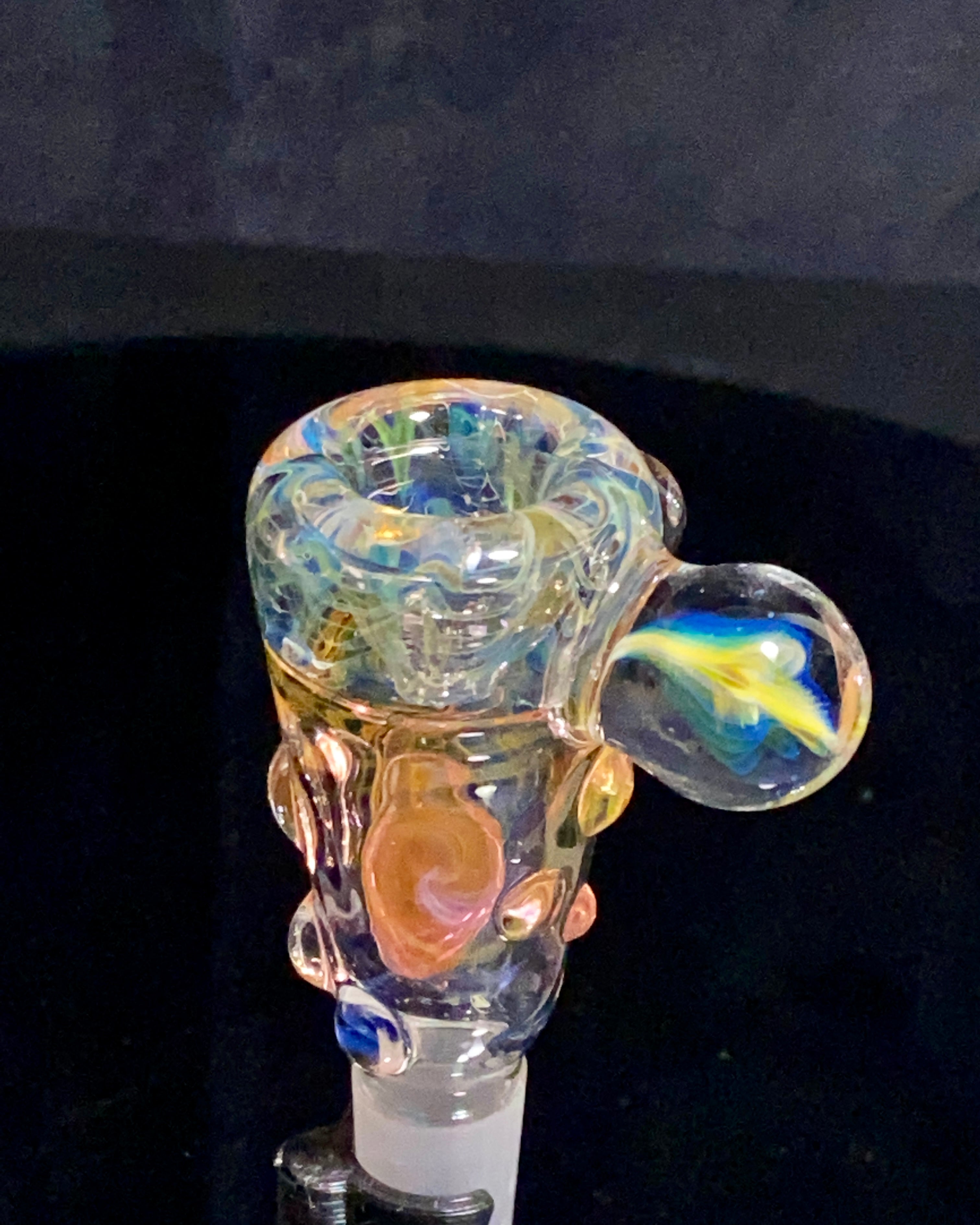 B $ Glass Fumed 14mm Dubs Slide #1 - TheSmokeyMcPotz Collection 