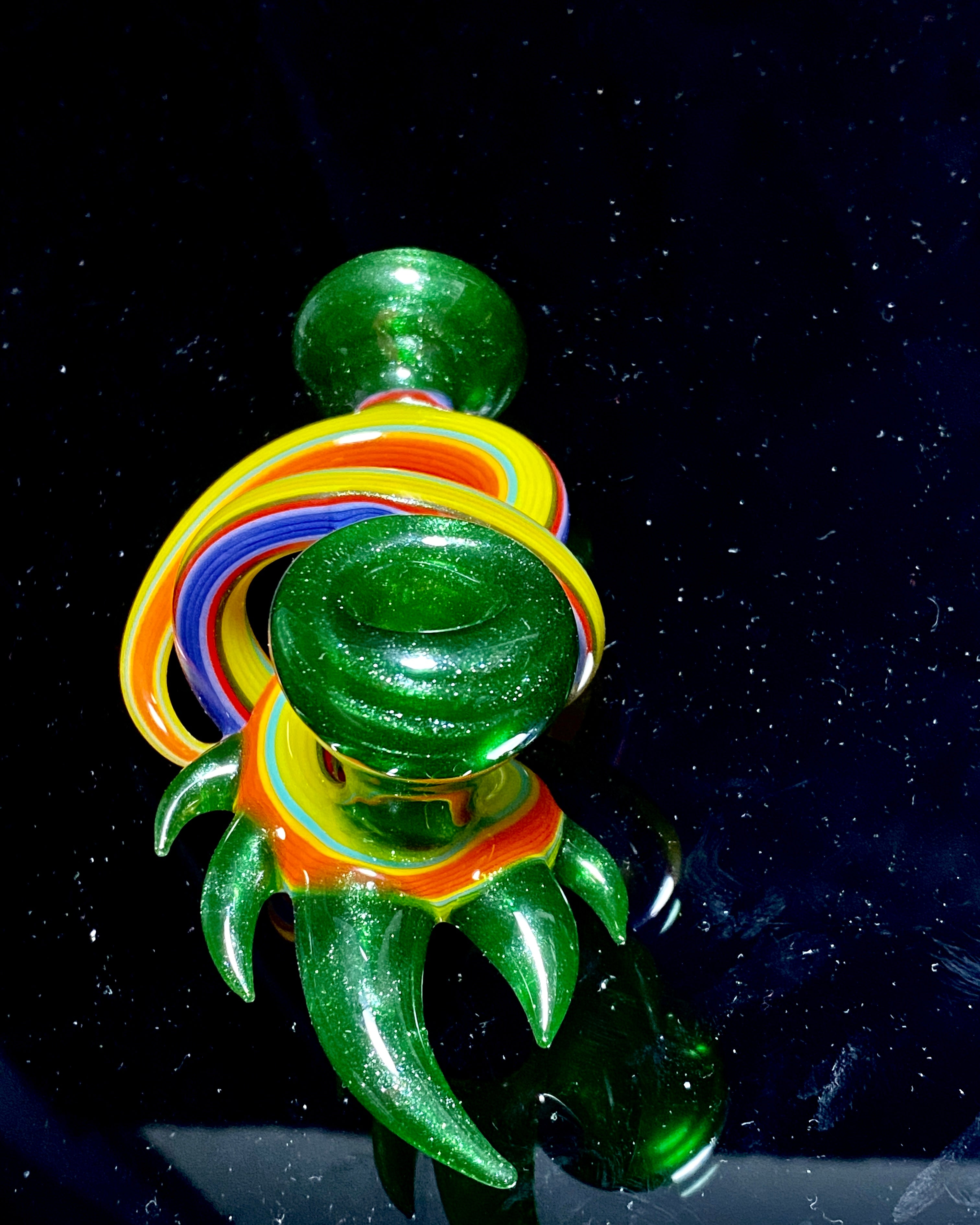 Cambria Glass Green Swirl Spoon - TheSmokeyMcPotz Collection 
