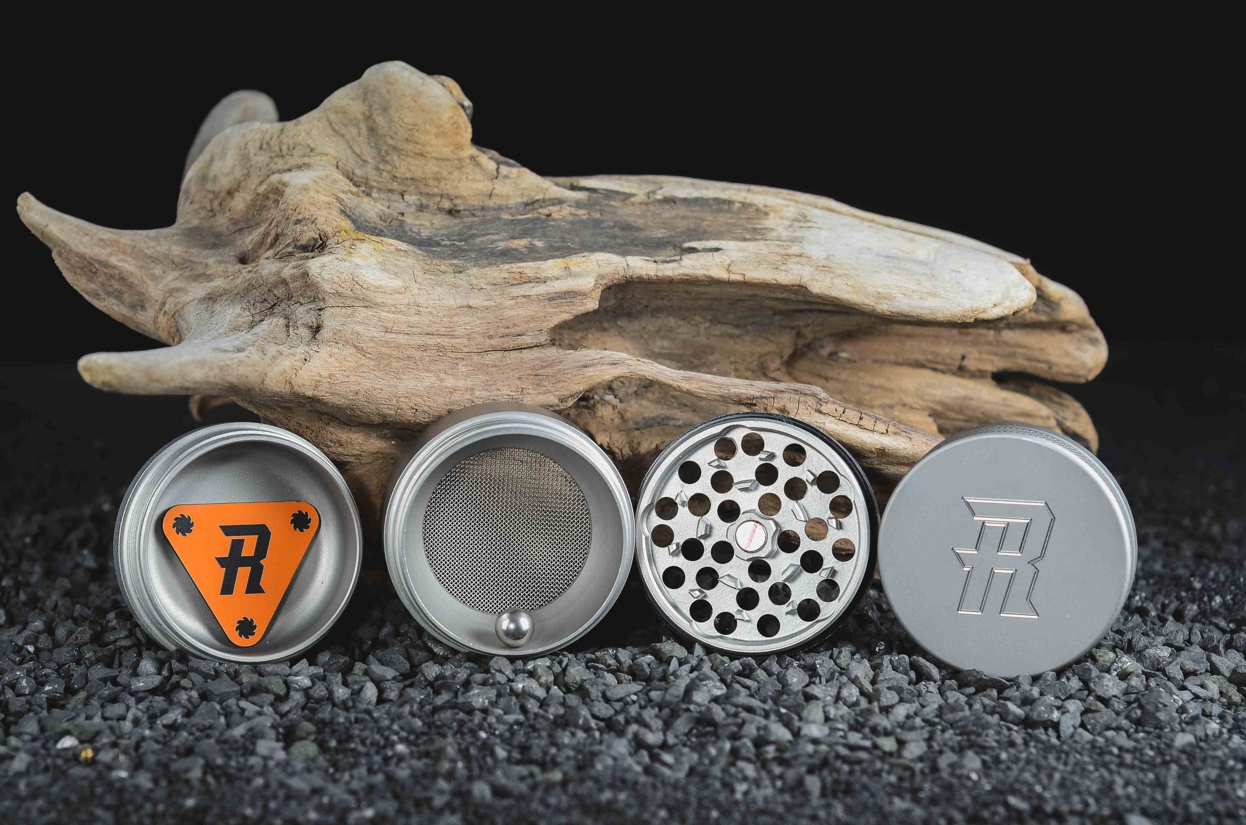 Complete 2" Classic 4 Piece Herb Grinder – 100% Stainless Steel w- All Plates - TheSmokeyMcPotz Collection 