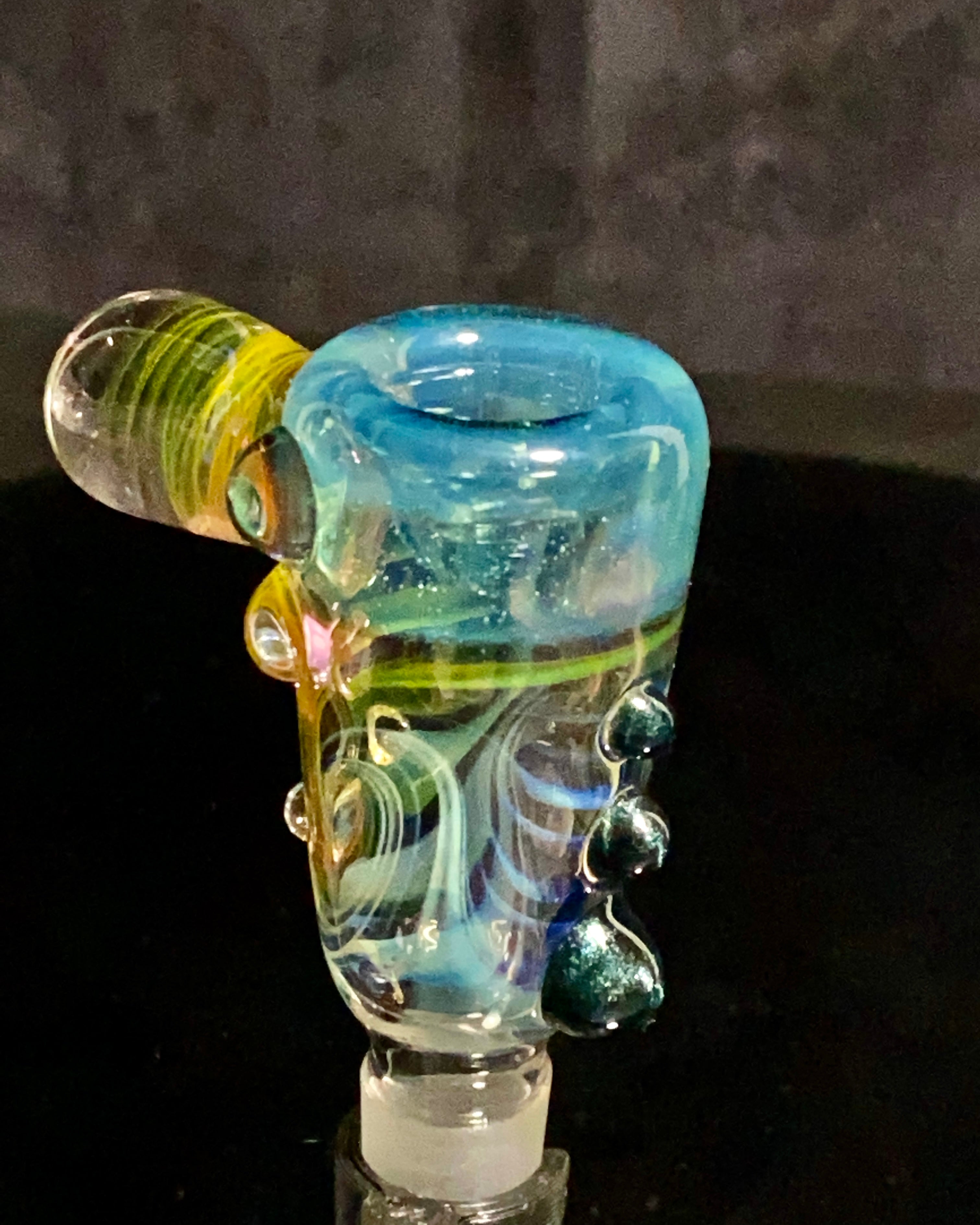 B $ Glass Lost Silver City 14mm Sawbucks Slide - TheSmokeyMcPotz Collection 